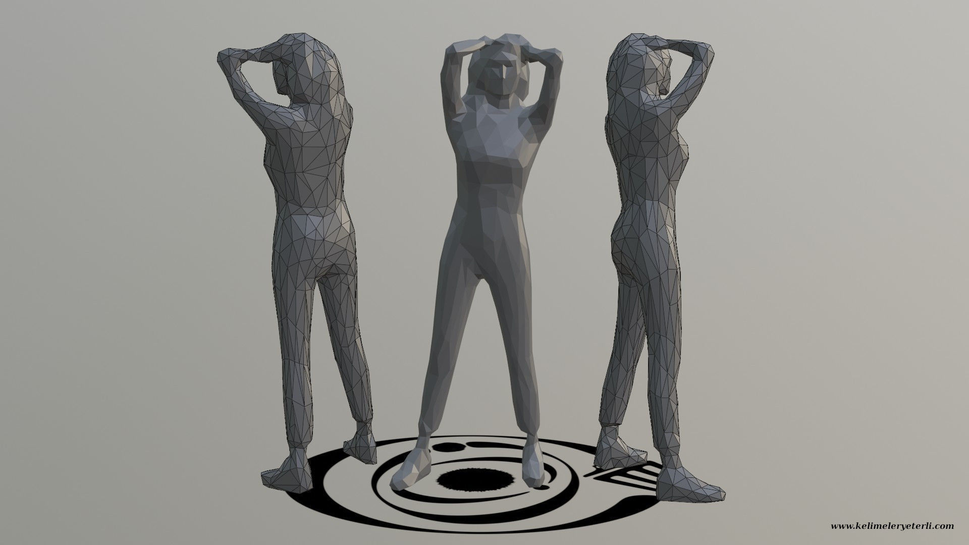 Human 098 LP R Low-poly 3D model_1