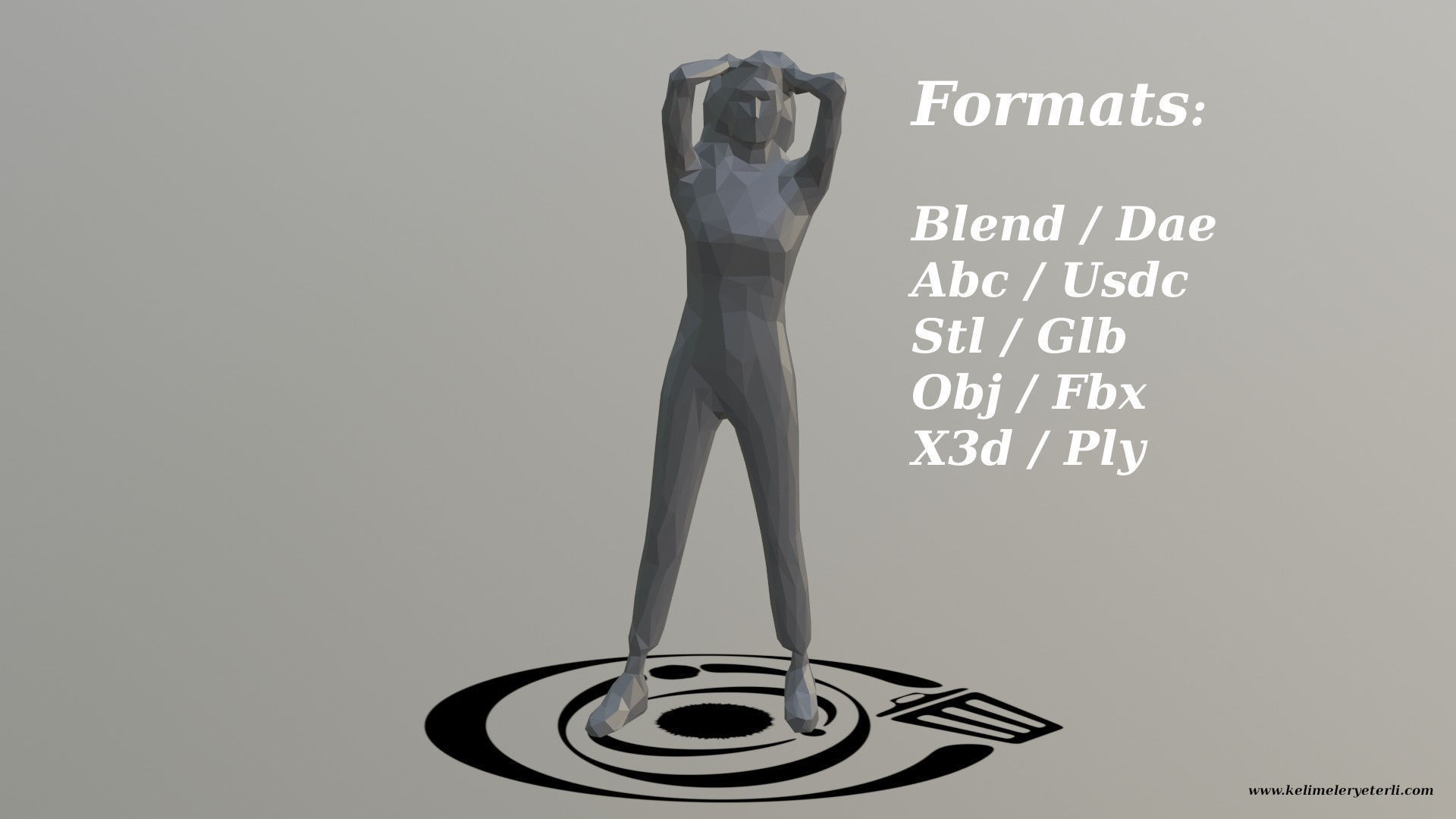 Human 098 LP R Low-poly 3D model_2