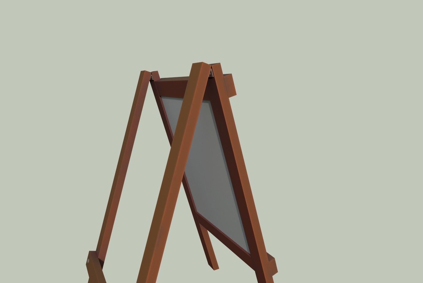 Board wooden easel with blackboard Low-poly 3D model_15