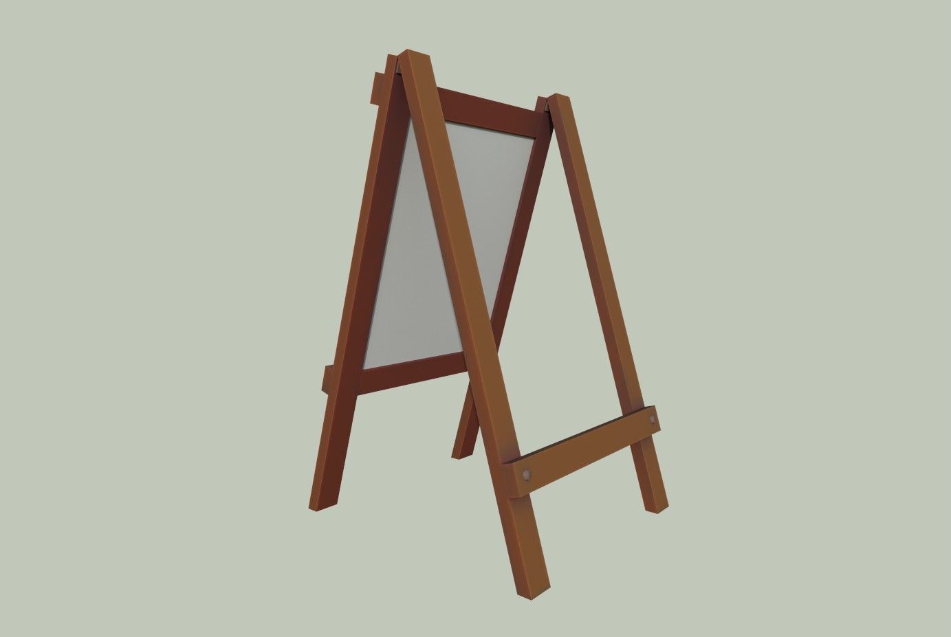 Board wooden easel with blackboard Low-poly 3D model_12
