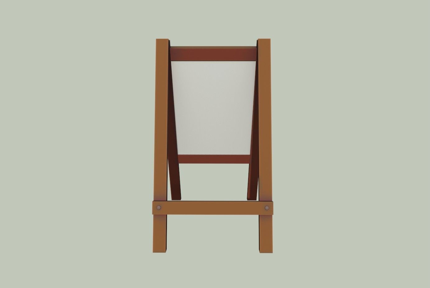 Board wooden easel with blackboard Low-poly 3D model_13