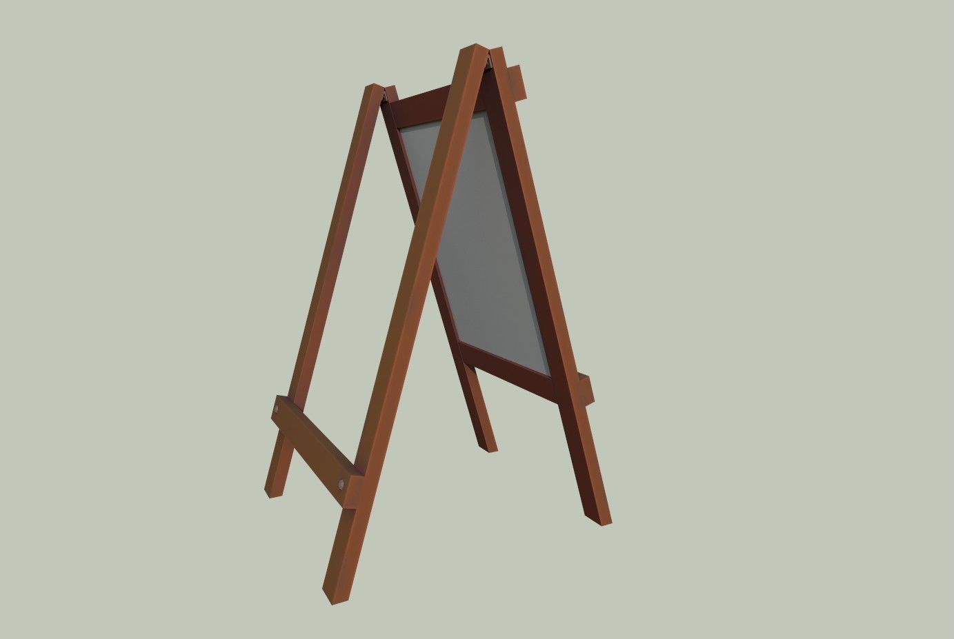 Board wooden easel with blackboard Low-poly 3D model_14