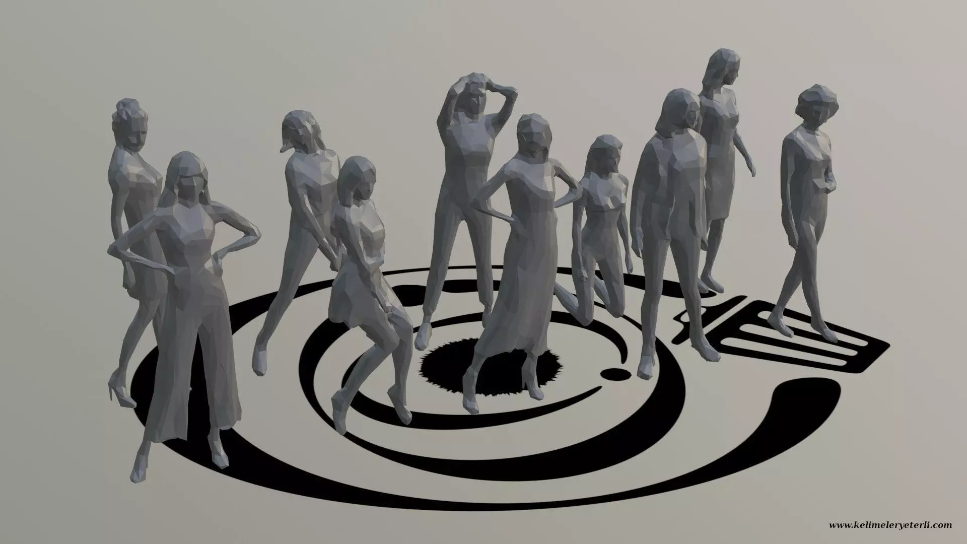 Low Poly People Pack 010 - 10 Pieces R 3D Model Collection_0