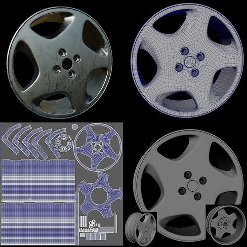3D rim models for cars 3D model 2