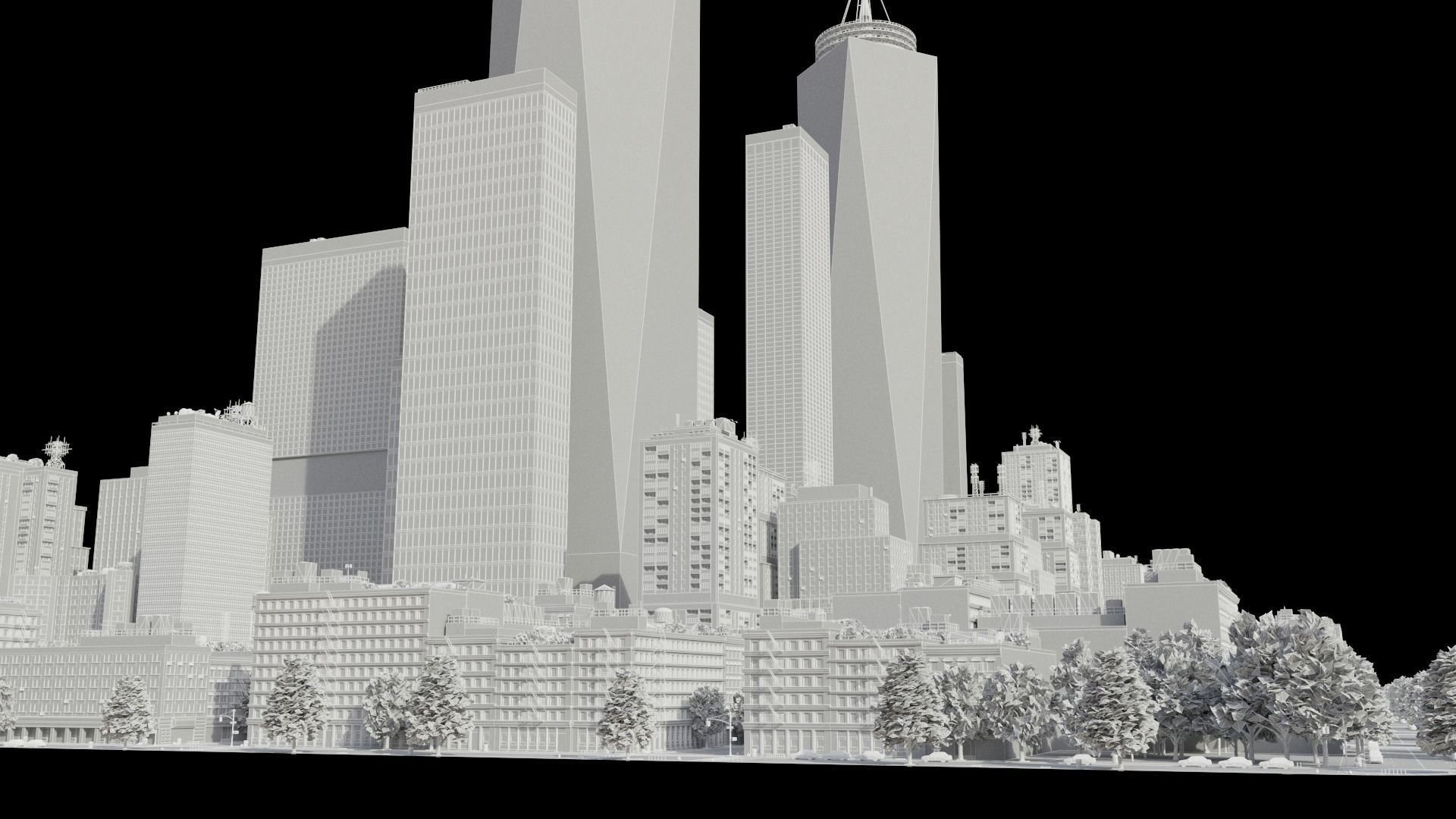 Realistic City S1 MAYA Low-poly 3D model_45
