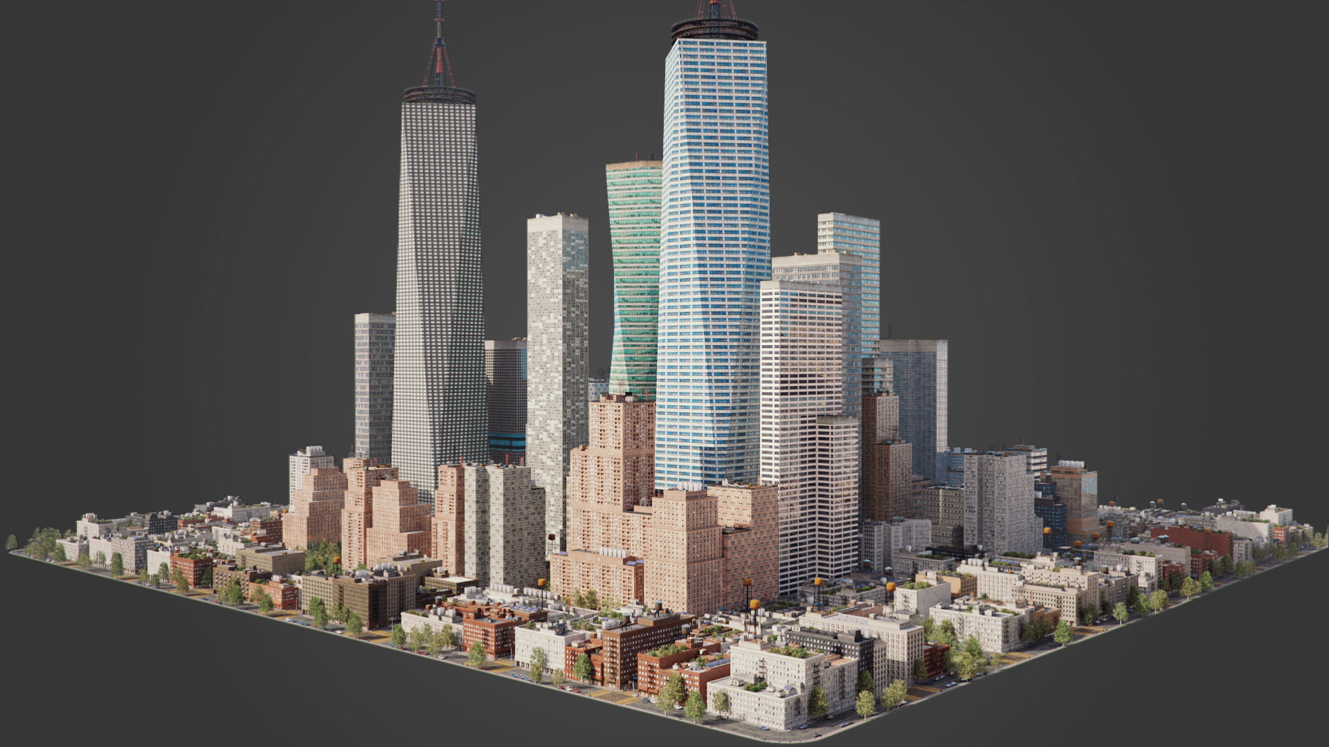Realistic City S1 MAYA Low-poly 3D model_5