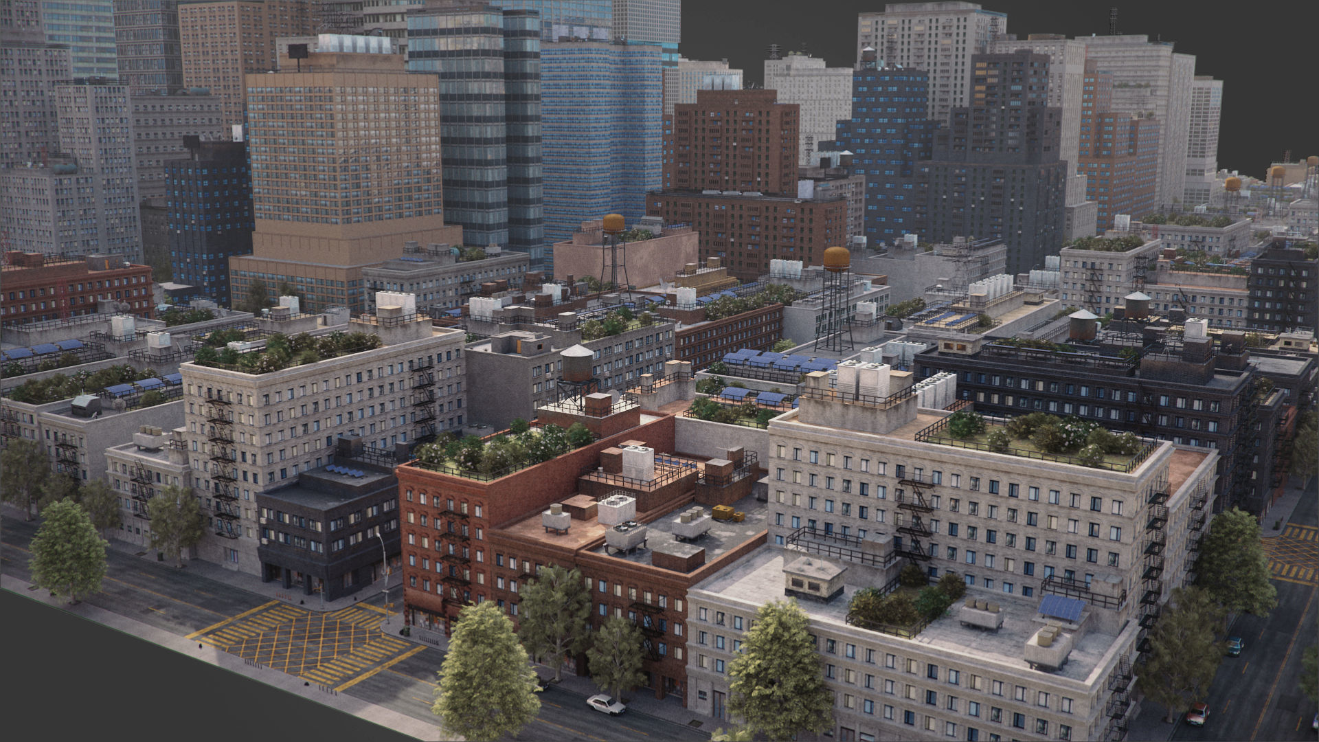 Realistic City S1 MAYA Low-poly 3D model_14