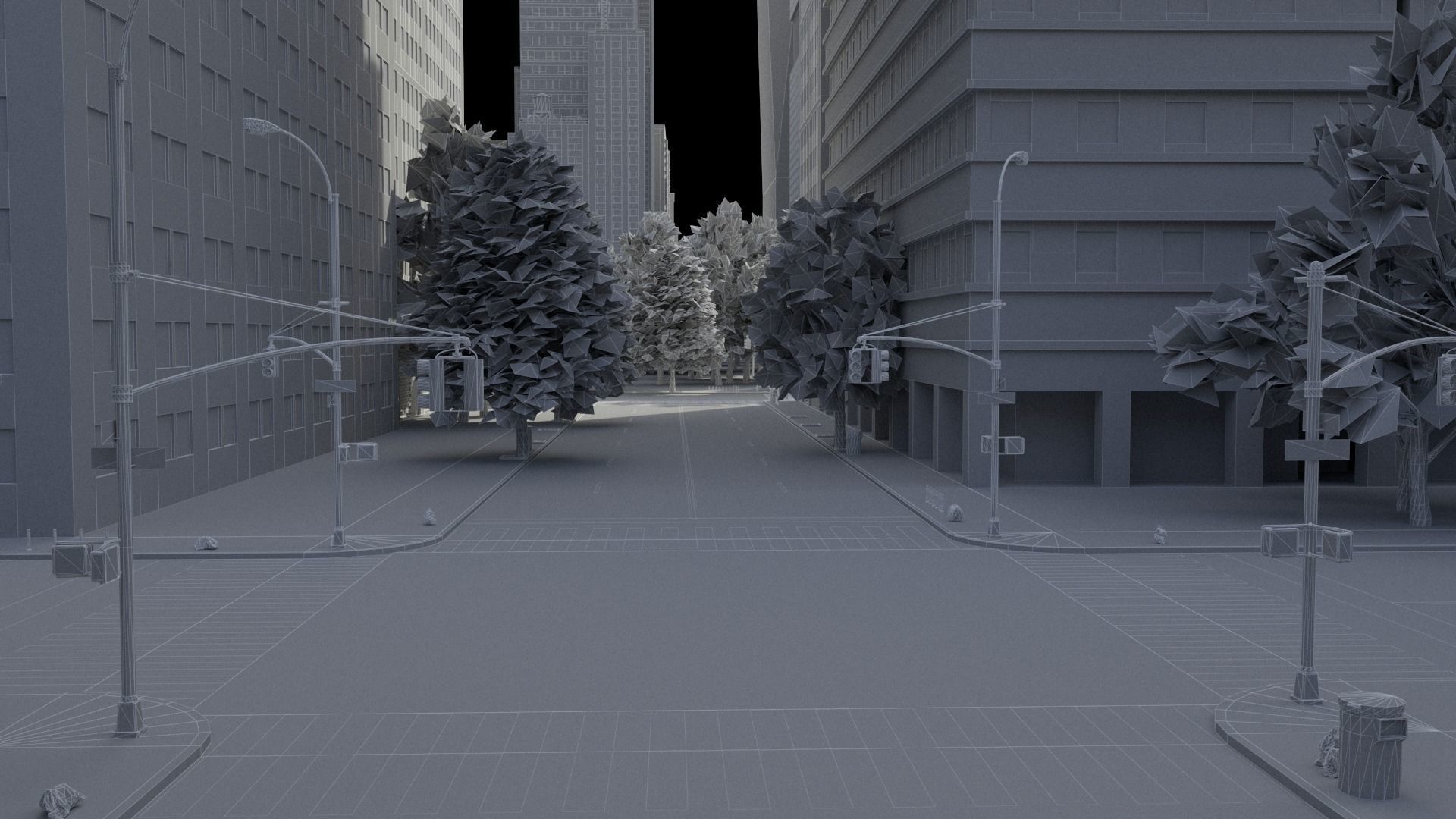 Realistic City S1 MAYA Low-poly 3D model_51