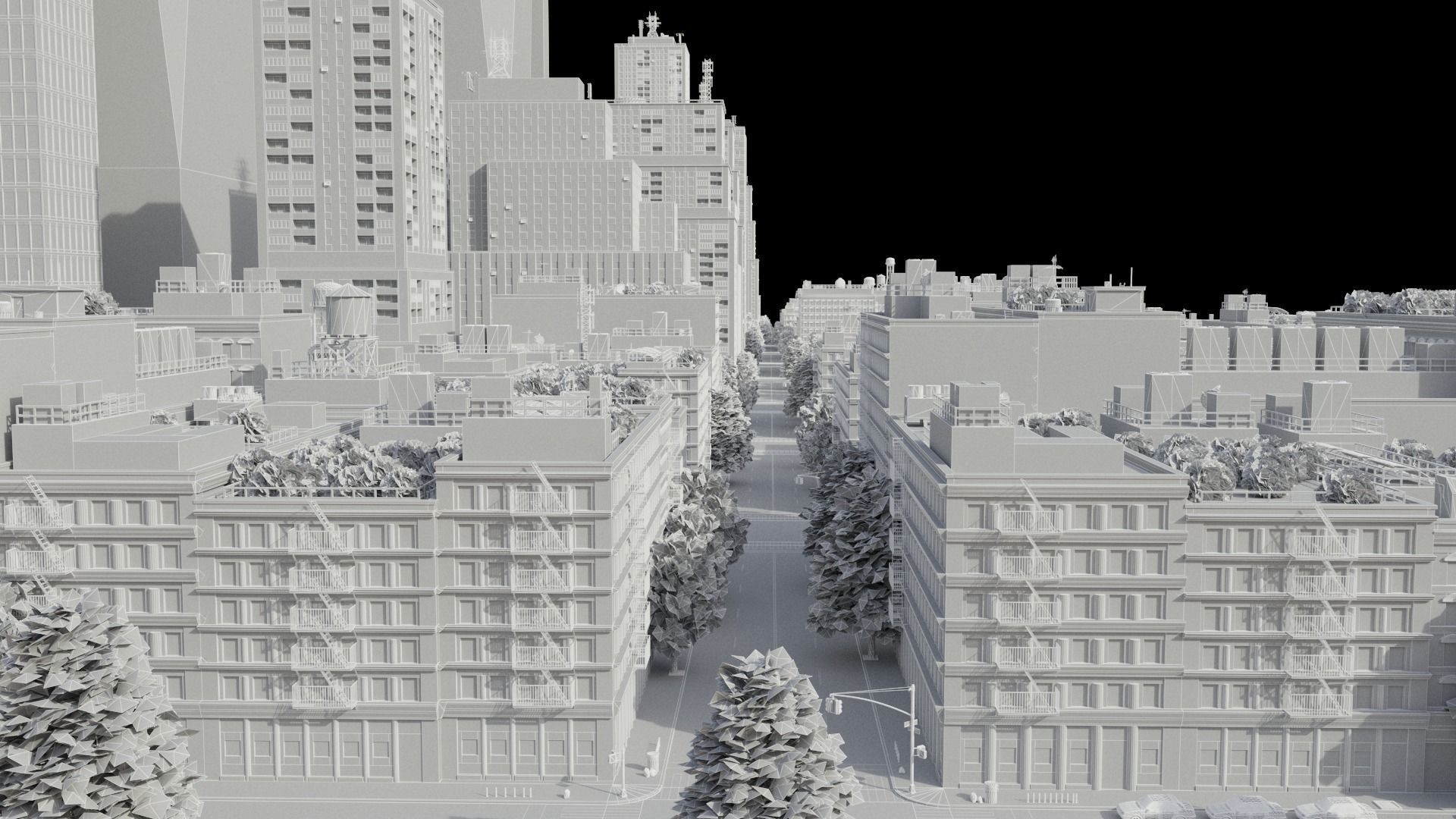 Realistic City S1 MAYA Low-poly 3D model_44