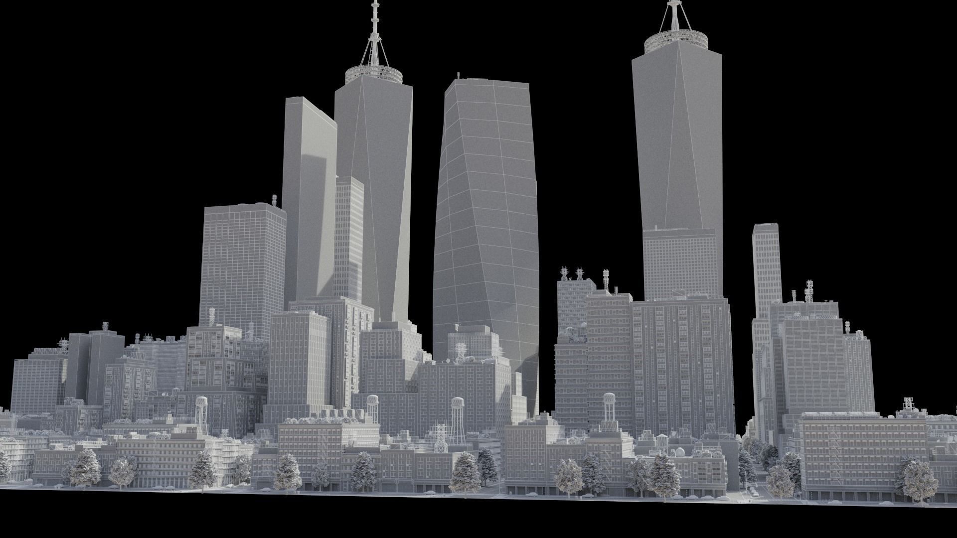 Realistic City S1 MAYA Low-poly 3D model_38