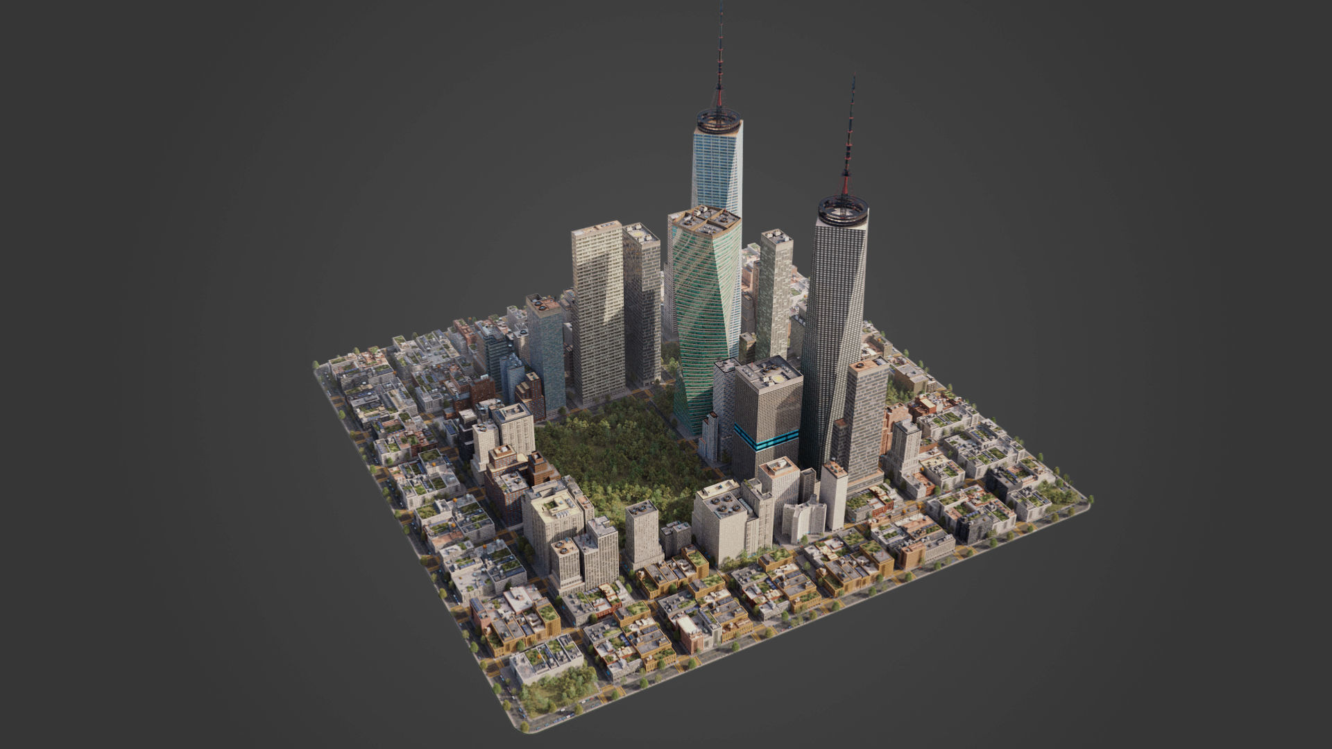 Realistic City S1 MAYA Low-poly 3D model_9