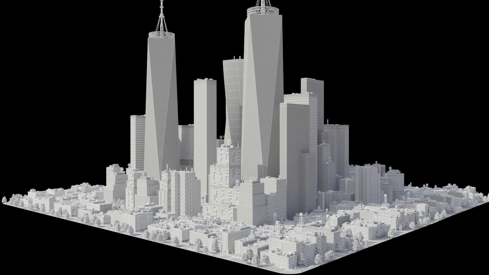 Realistic City S1 MAYA Low-poly 3D model_30