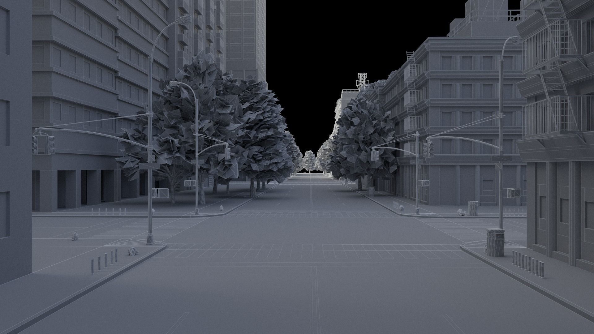 Realistic City S1 MAYA Low-poly 3D model_52