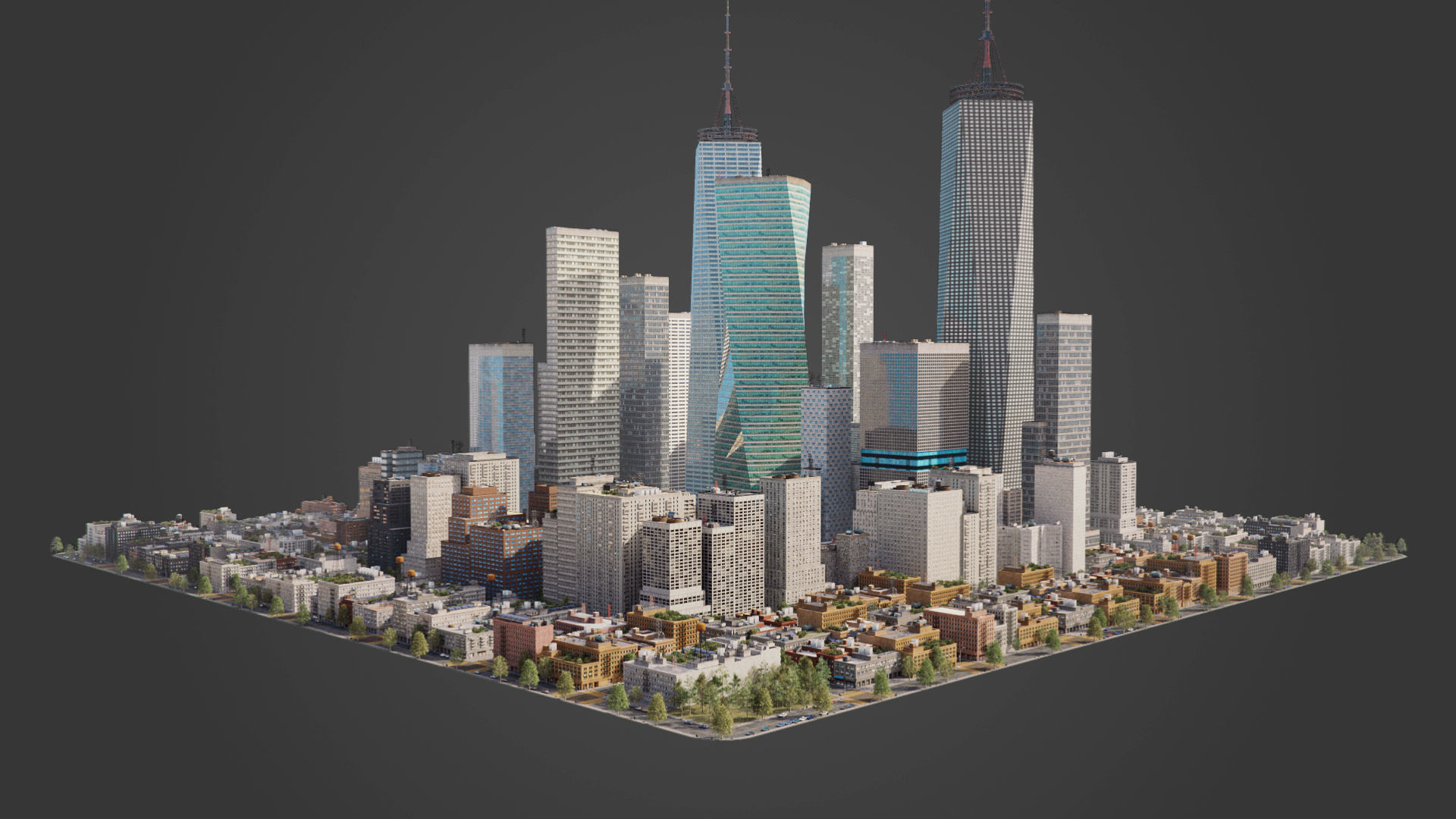 Realistic City S1 MAYA Low-poly 3D model_8