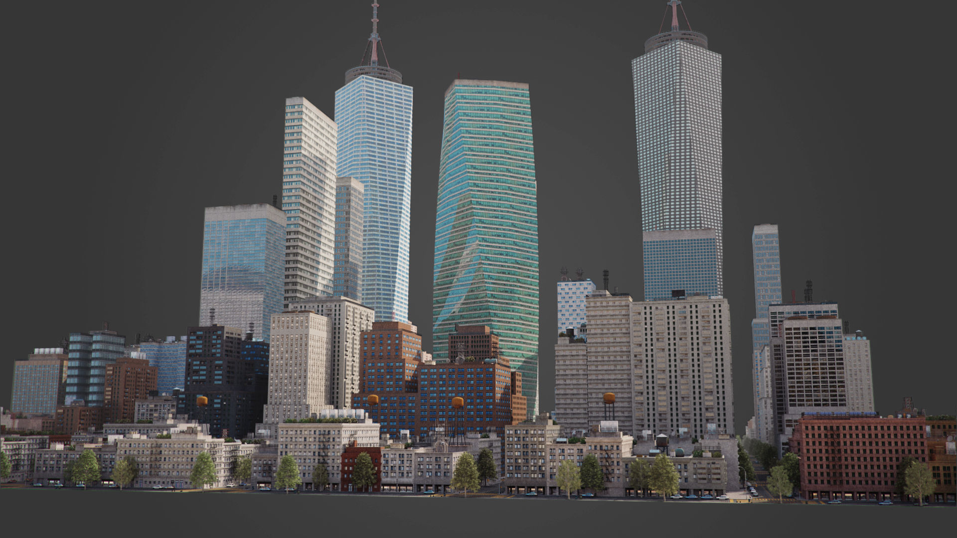 Realistic City S1 MAYA Low-poly 3D model_13