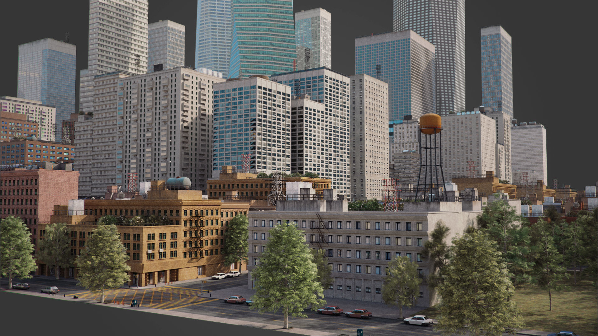Realistic City S1 MAYA Low-poly 3D model_22