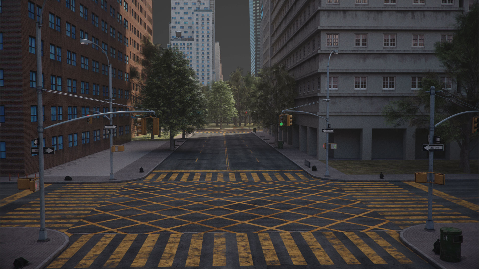 Realistic City S1 MAYA Low-poly 3D model_26