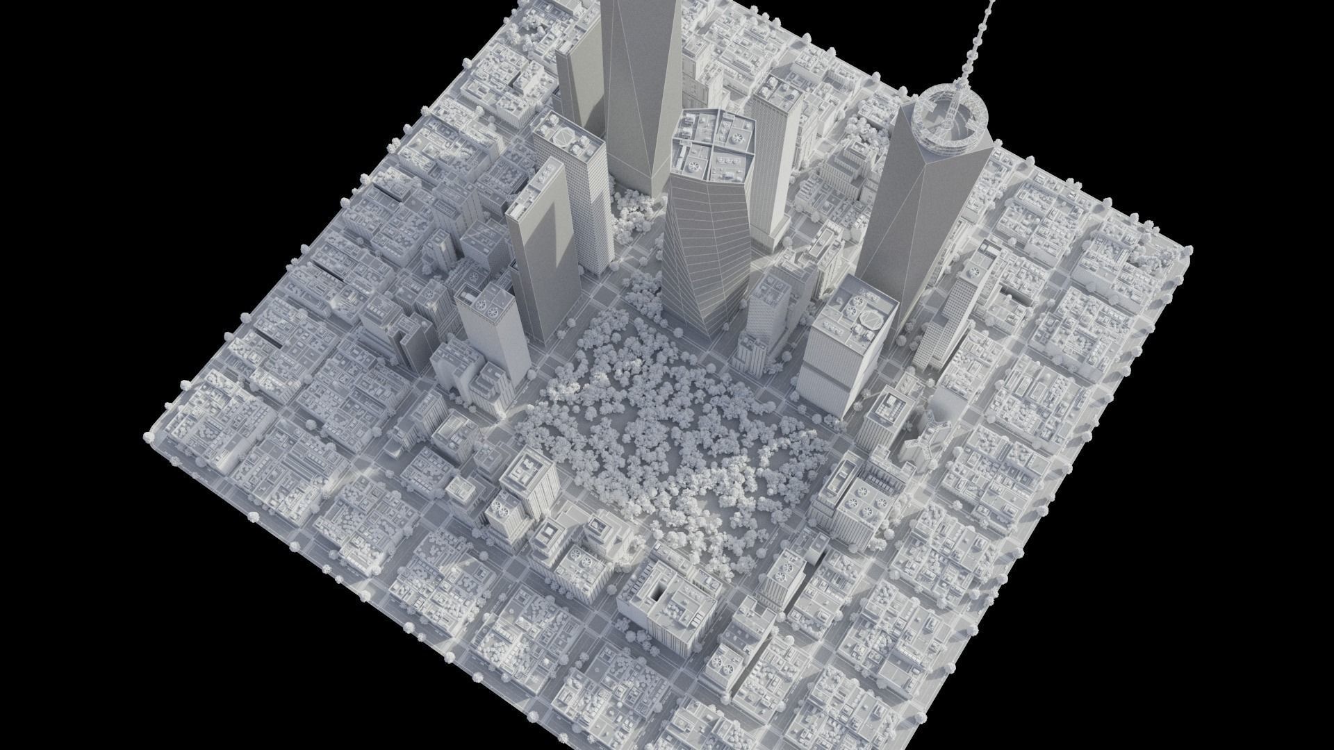 Realistic City S1 MAYA Low-poly 3D model_36