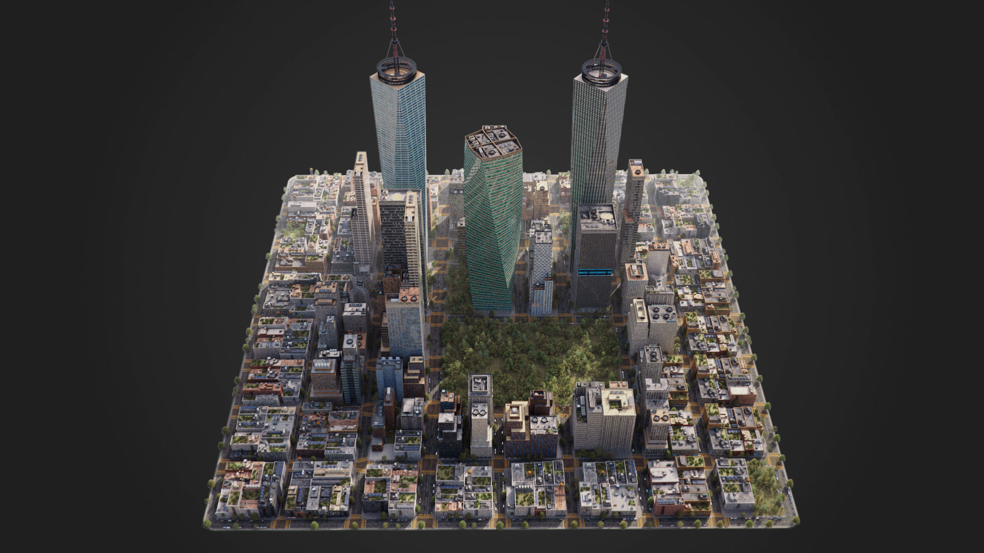 Realistic City S1 MAYA Low-poly 3D model_3