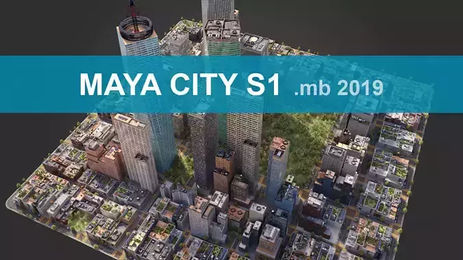 Realistic City S1 MAYA Low-poly 3D model