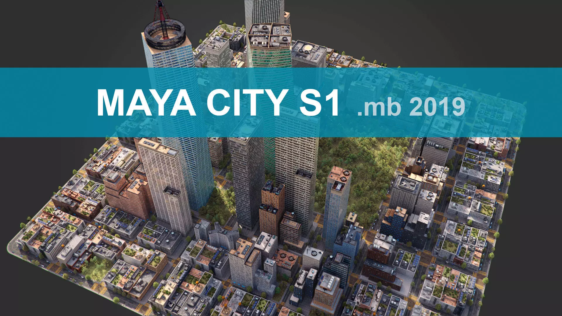 Realistic City S1 MAYA Low-poly 3D model_0