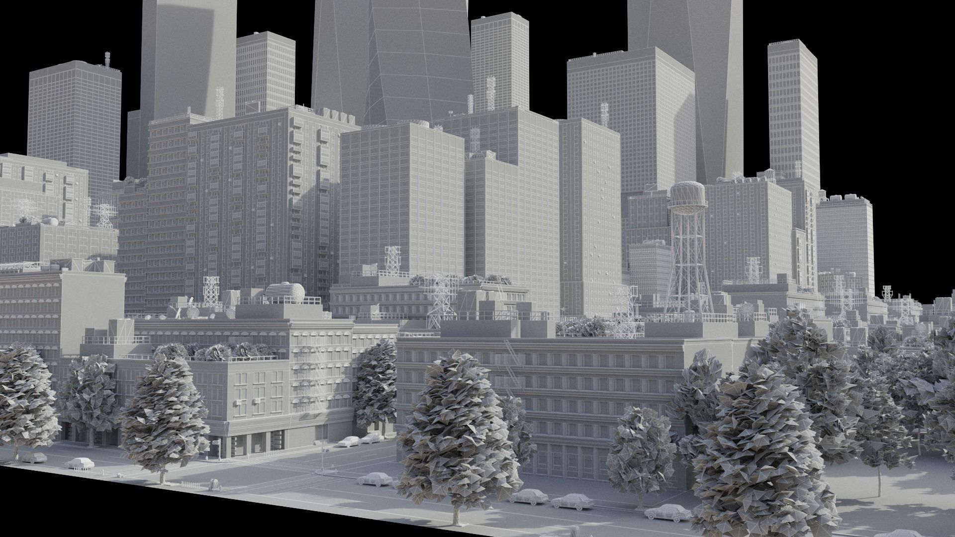 Realistic City S1 MAYA Low-poly 3D model_47