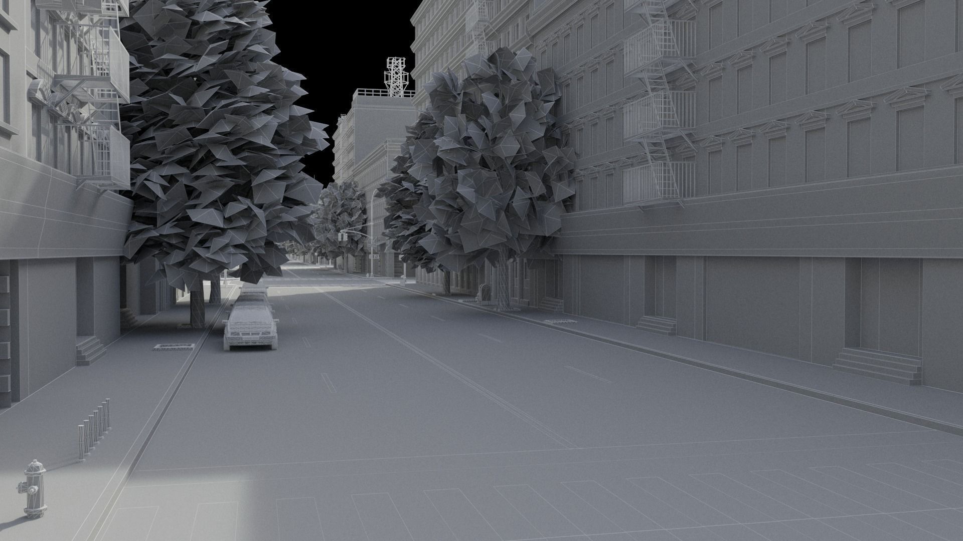 Realistic City S1 MAYA Low-poly 3D model_49