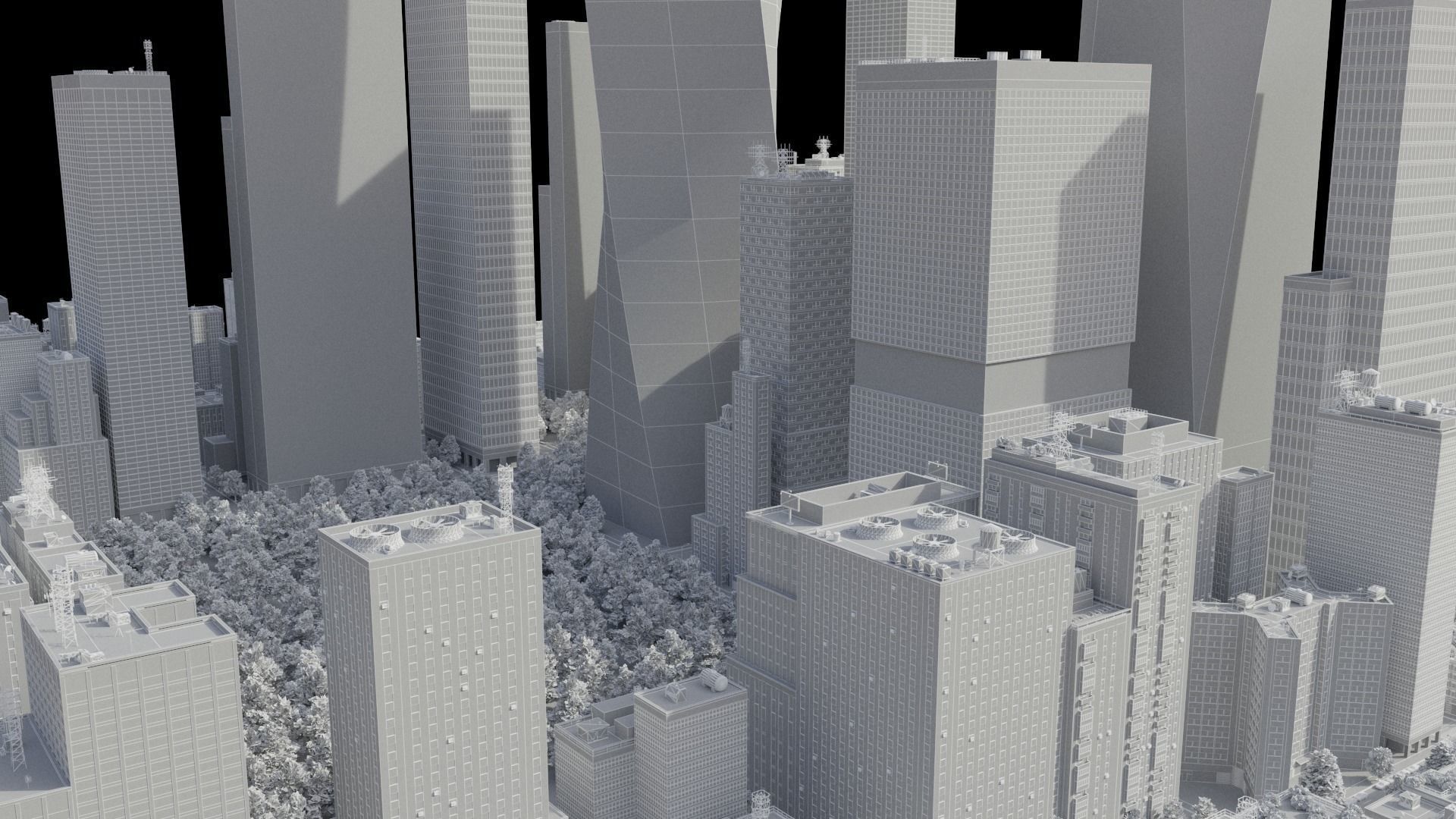 Realistic City S1 MAYA Low-poly 3D model_40