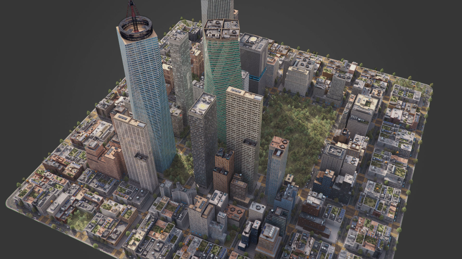 Realistic City S1 MAYA Low-poly 3D model_10