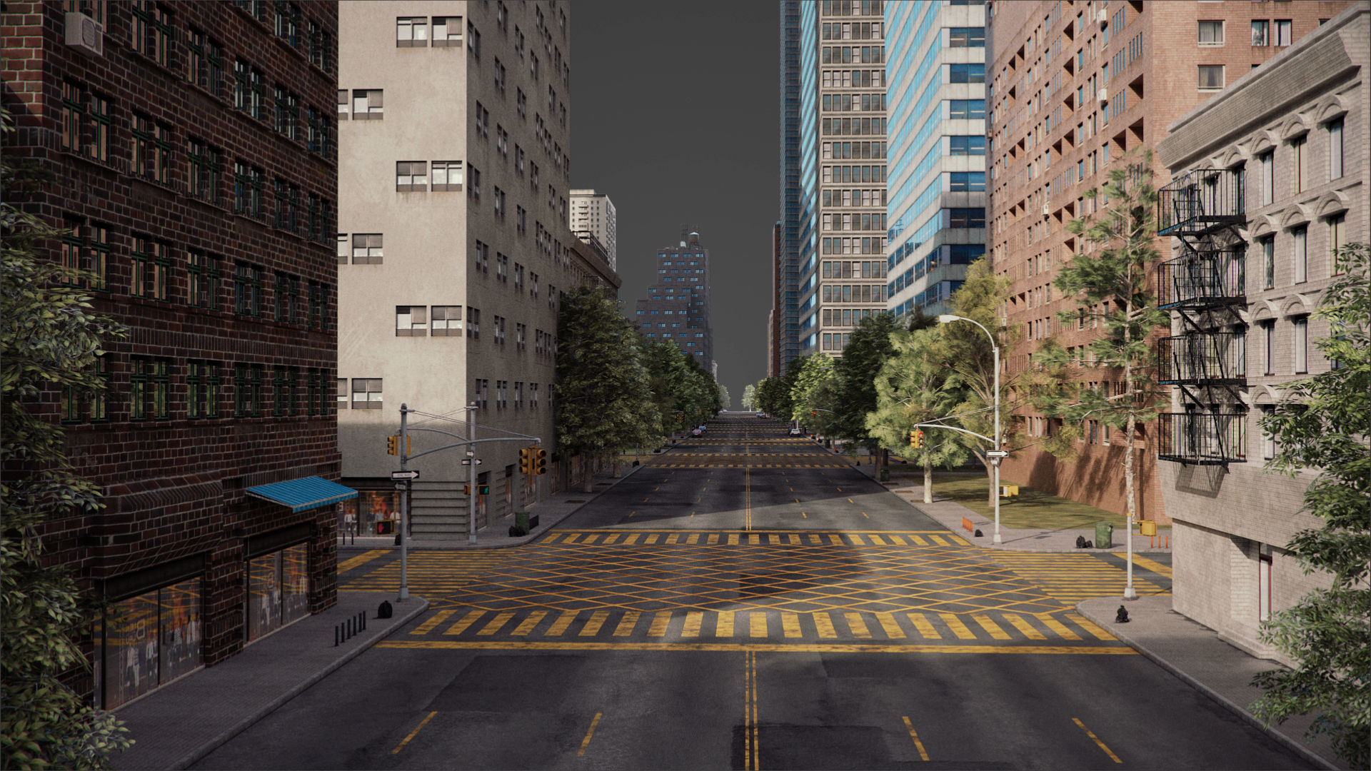 Realistic City S1 MAYA Low-poly 3D model_25