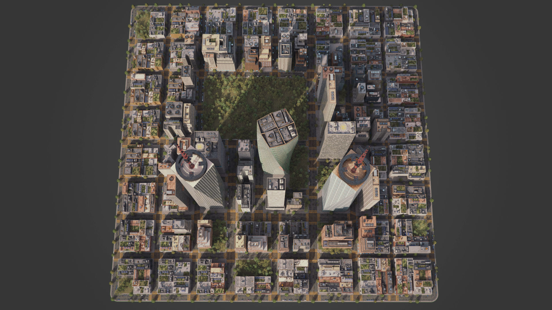 Realistic City S1 MAYA Low-poly 3D model_7