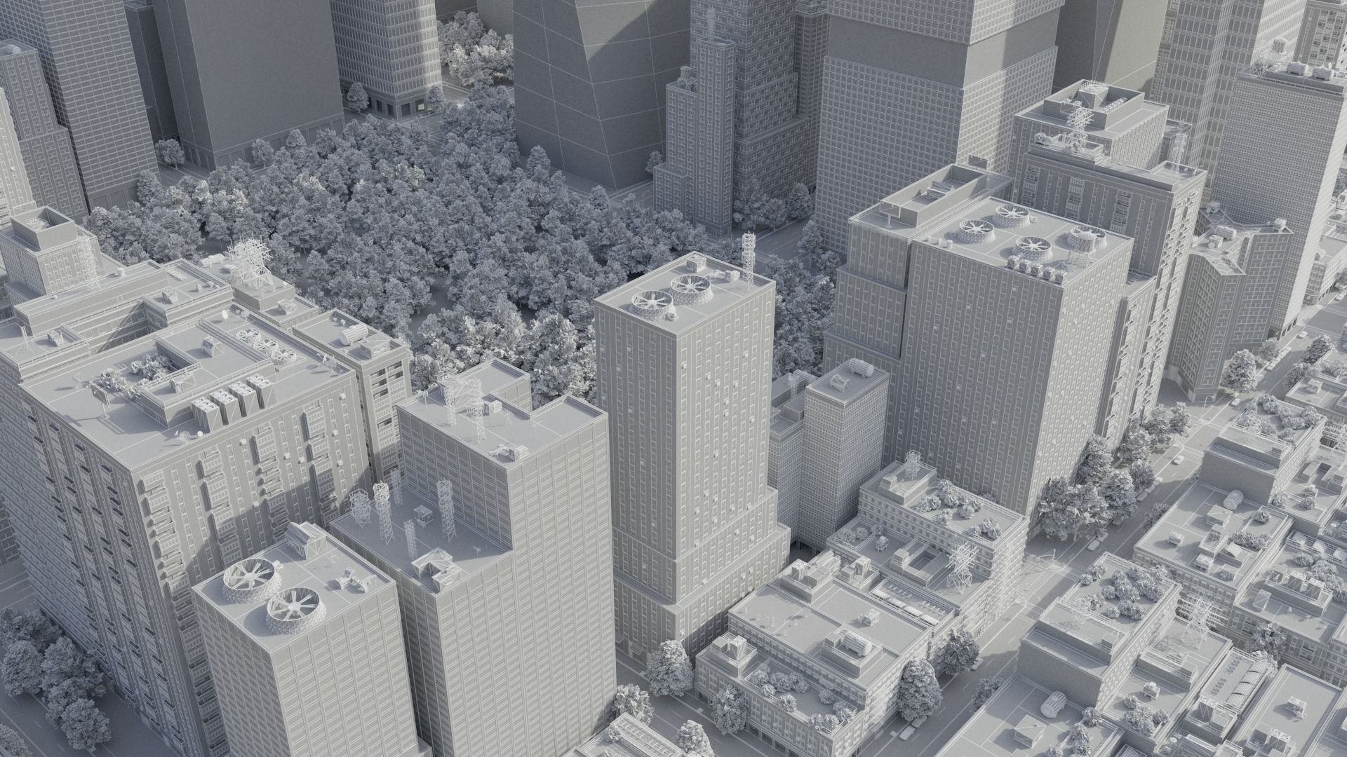 Realistic City S1 MAYA Low-poly 3D model_42