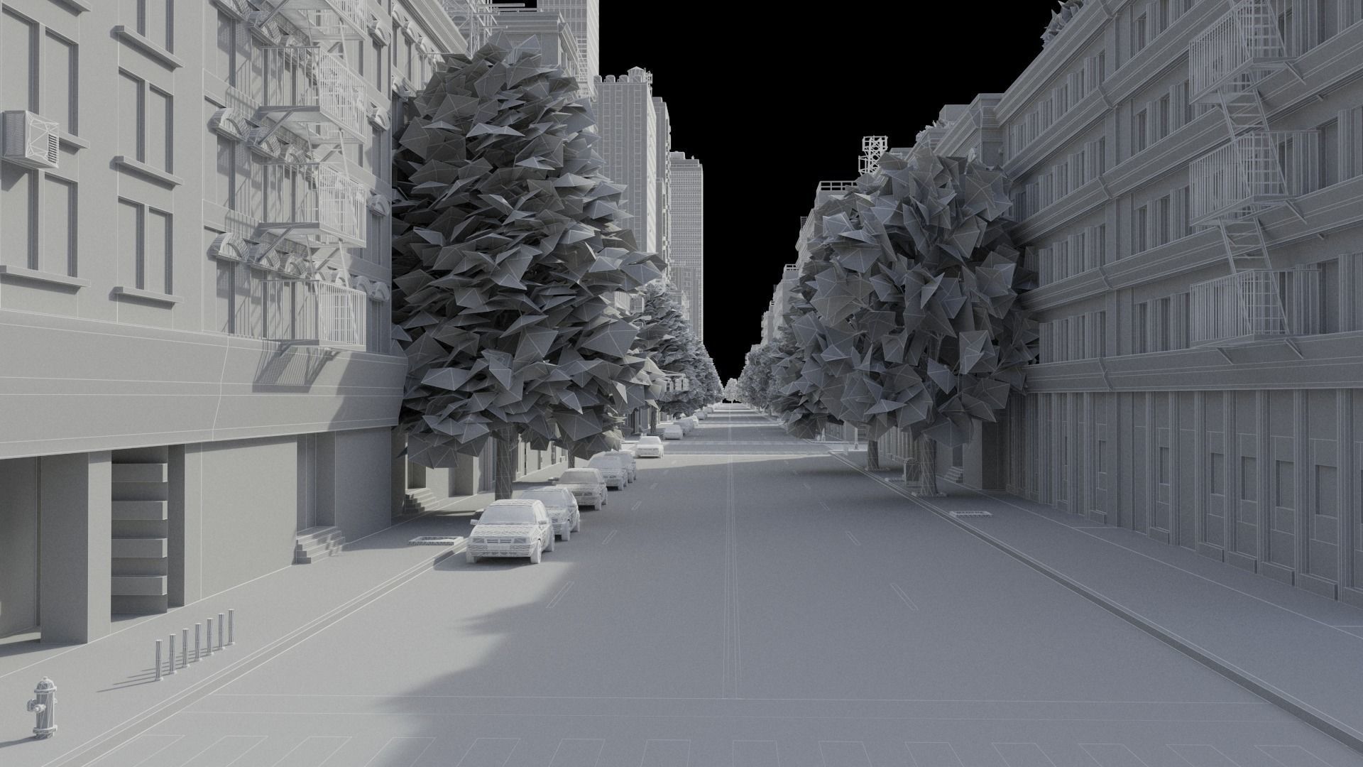Realistic City S1 MAYA Low-poly 3D model_48