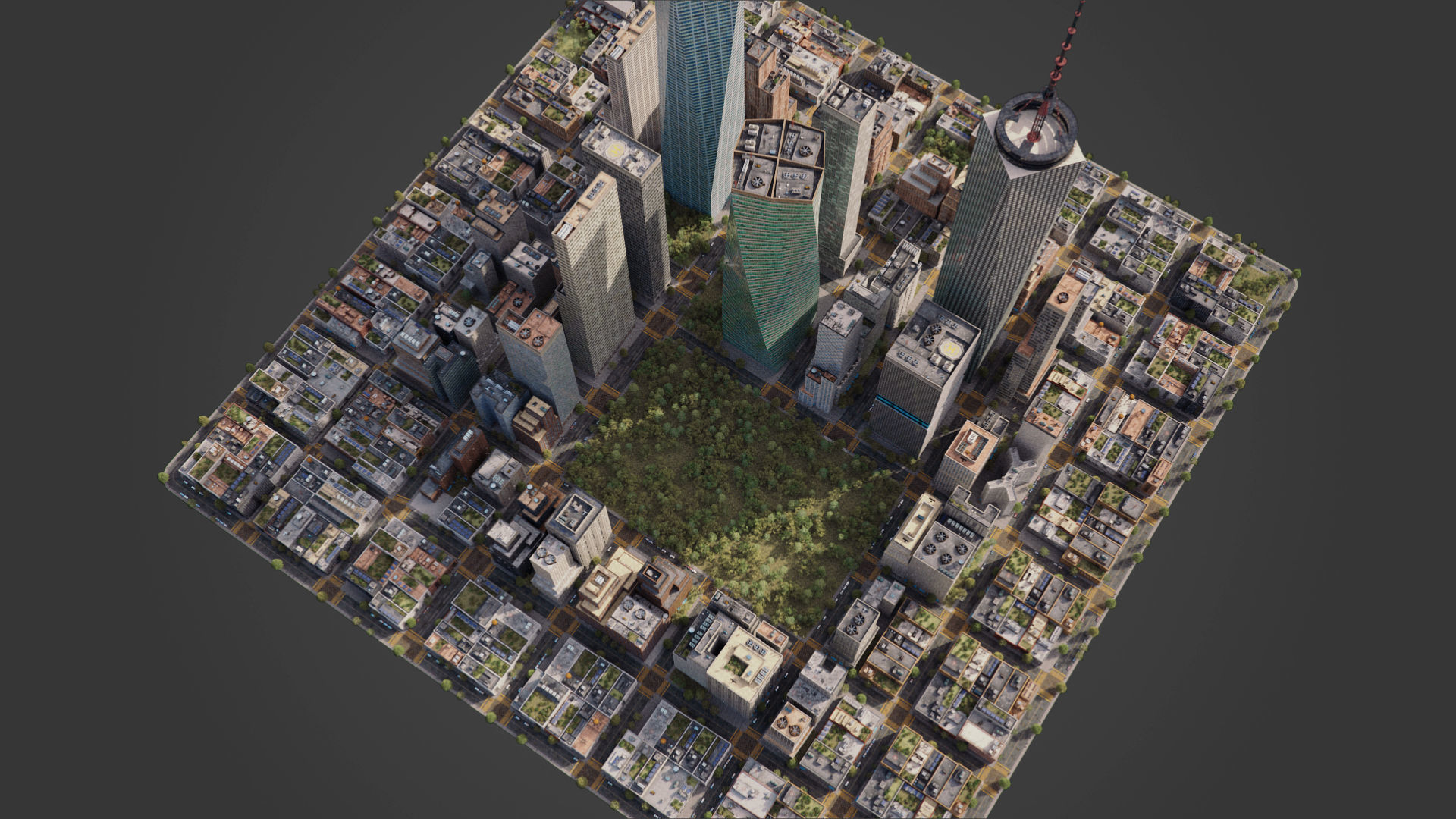 Realistic City S1 MAYA Low-poly 3D model_11
