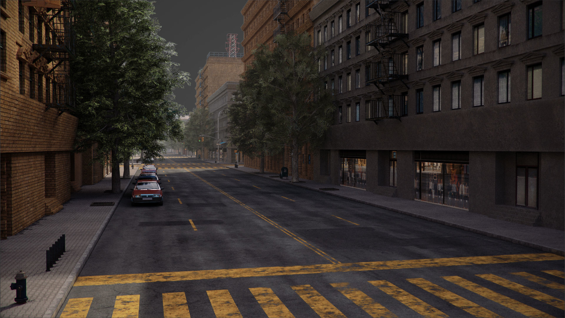 Realistic City S1 MAYA Low-poly 3D model_24