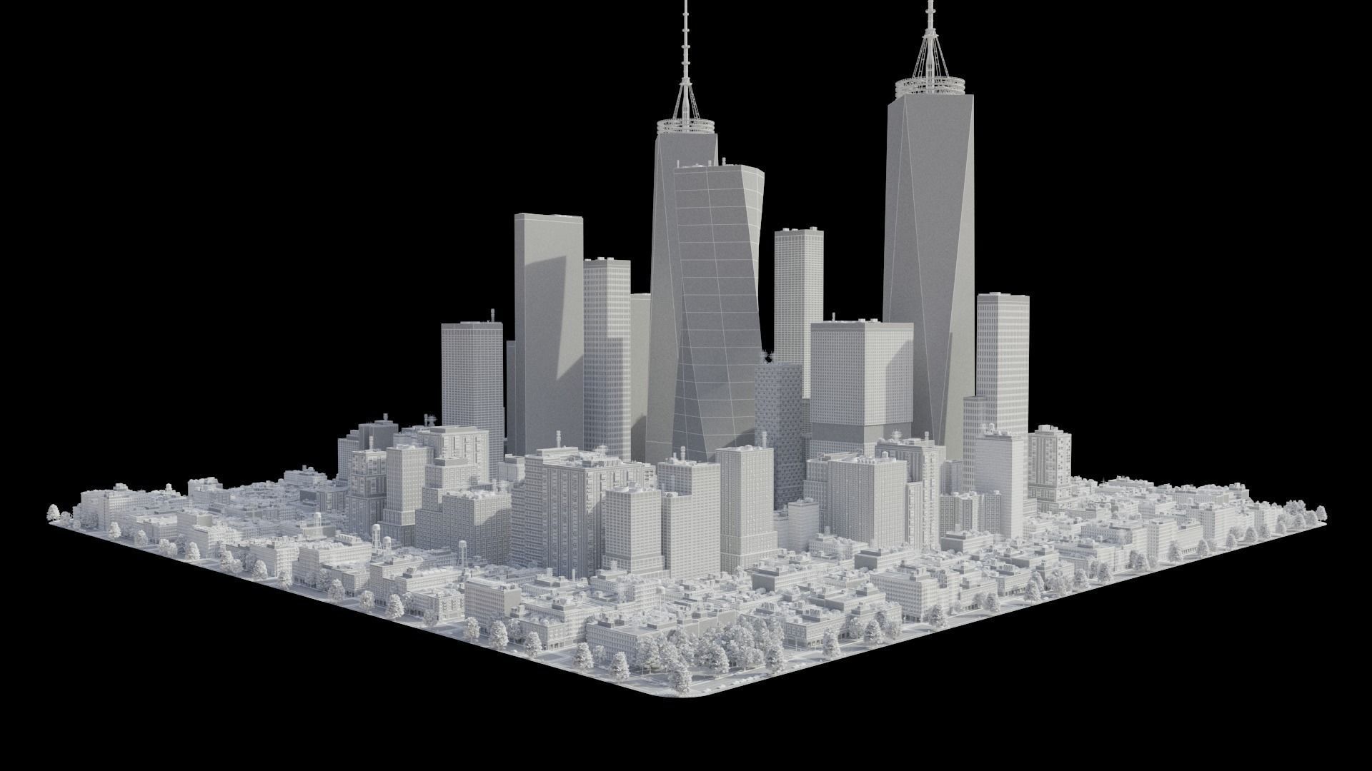 Realistic City S1 MAYA Low-poly 3D model_33