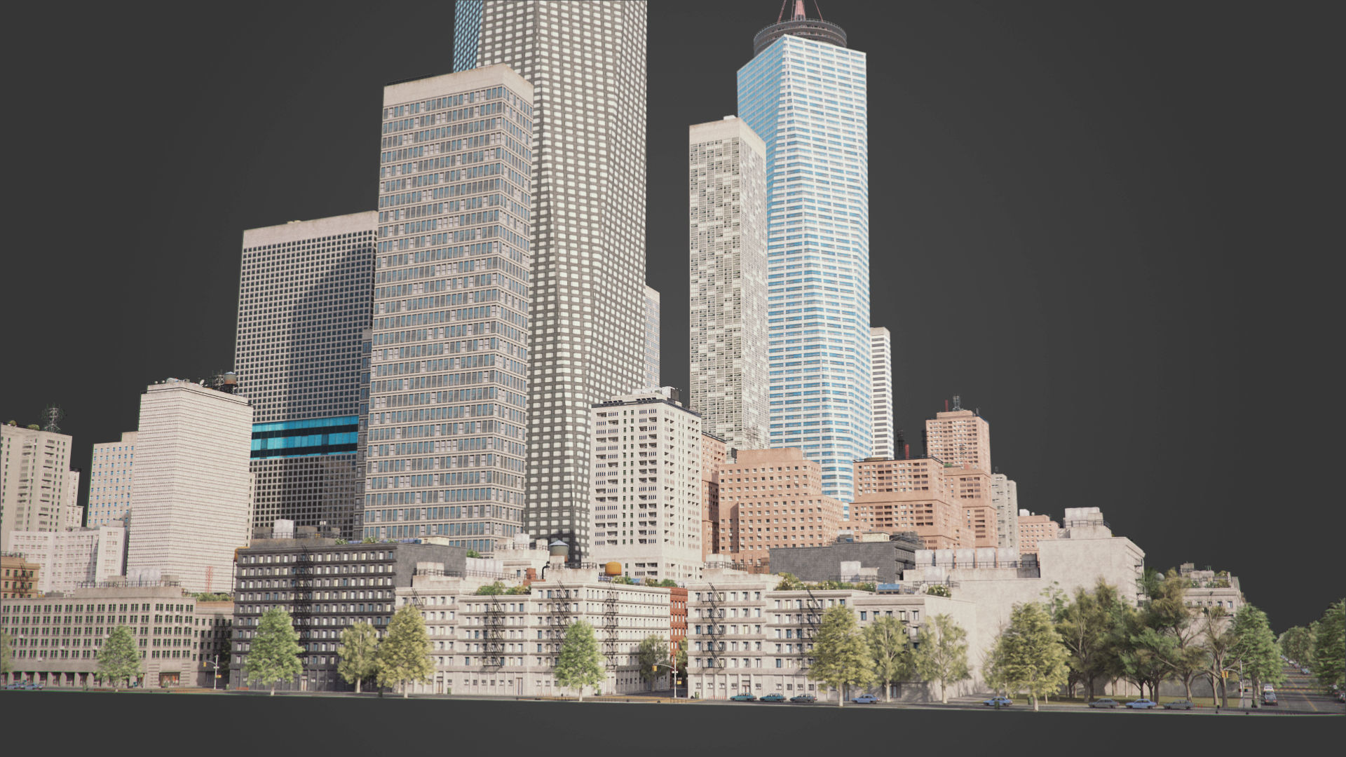 Realistic City S1 MAYA Low-poly 3D model_20