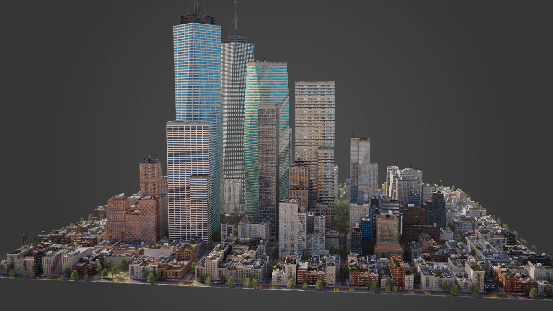 Realistic City S1 MAYA Low-poly 3D model_6