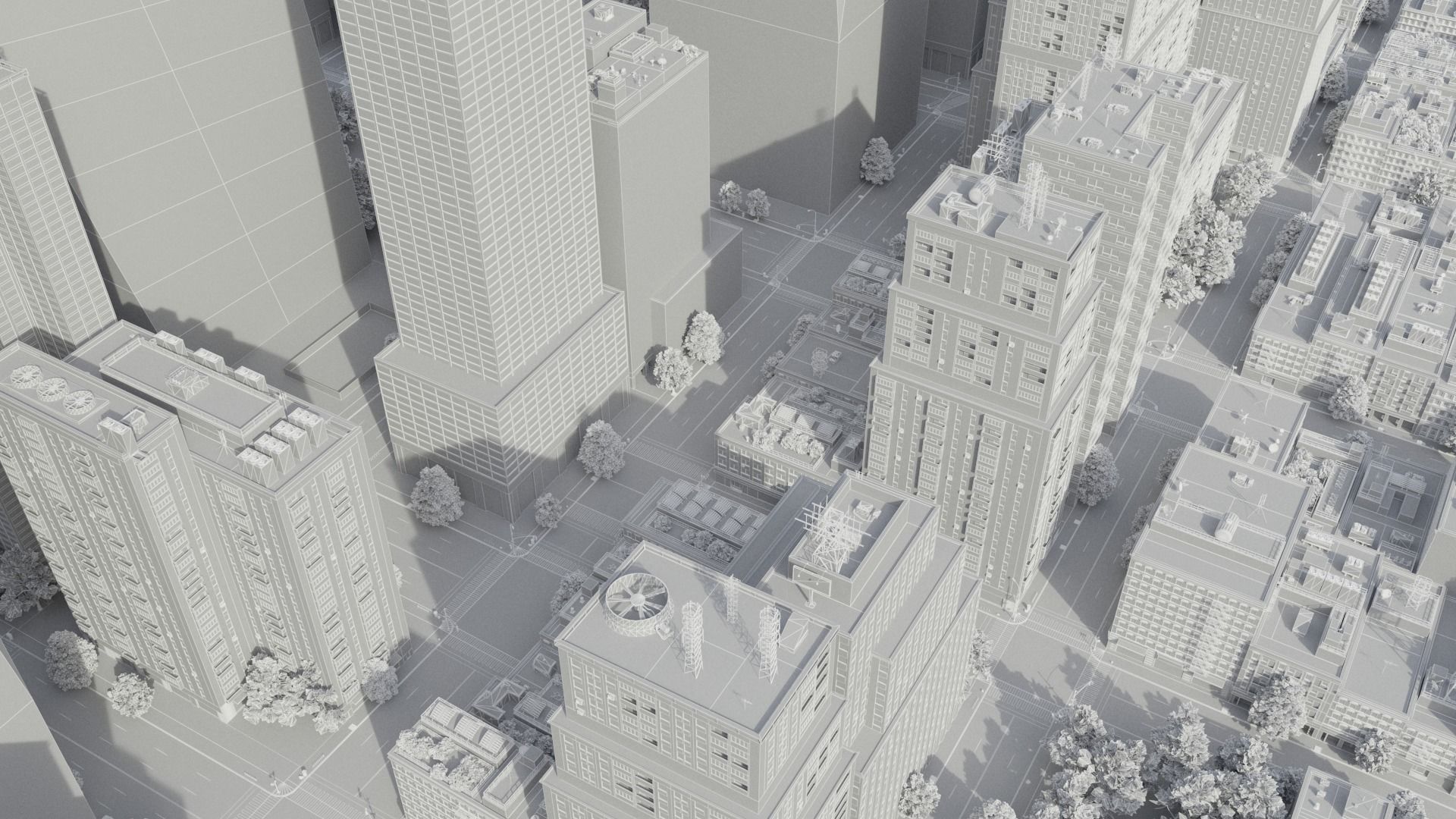 Realistic City S1 MAYA Low-poly 3D model_37