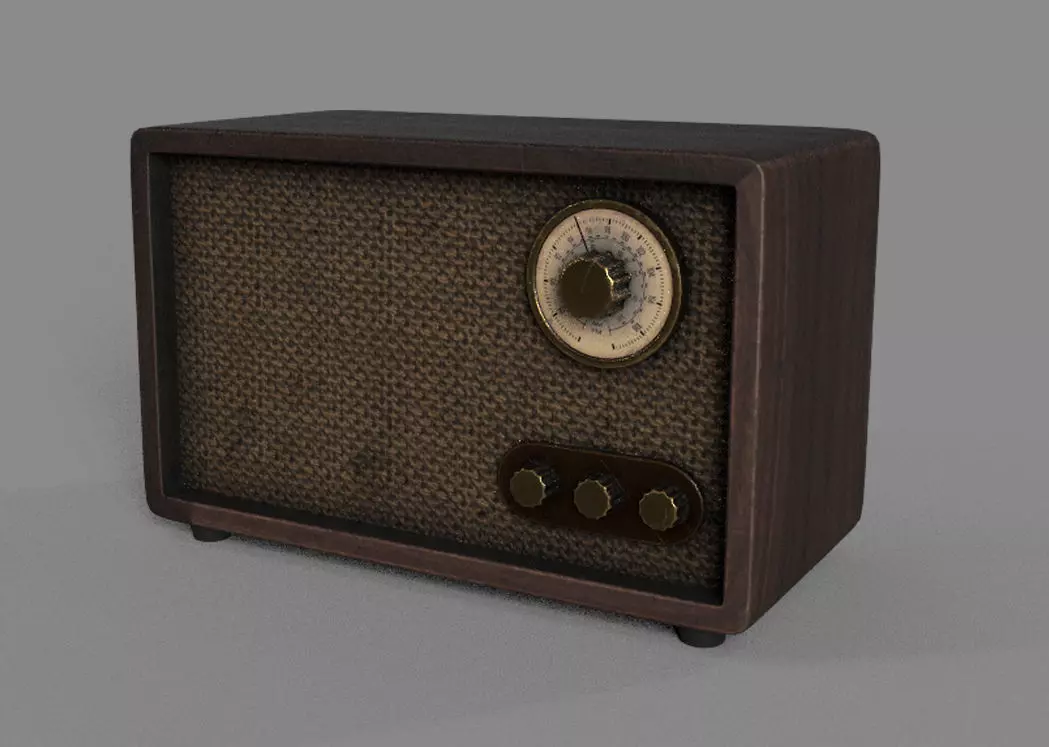 Retro Radio 3D model_0