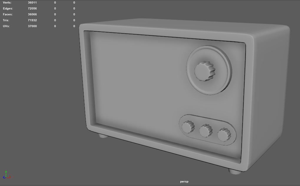 Retro Radio 3D model_2