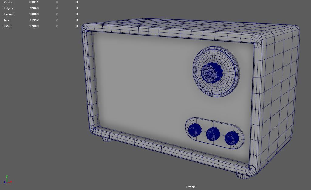 Retro Radio 3D model_3