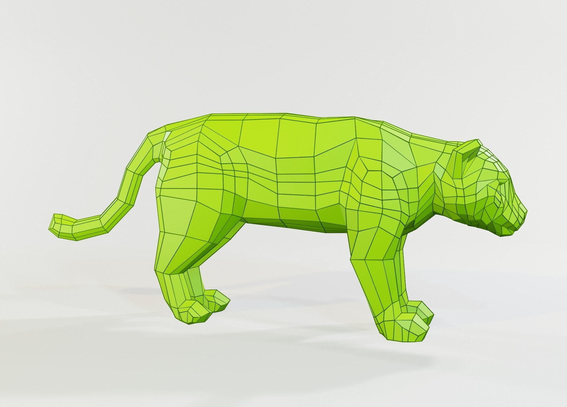 Jaguar animal Low-poly 3D model_16