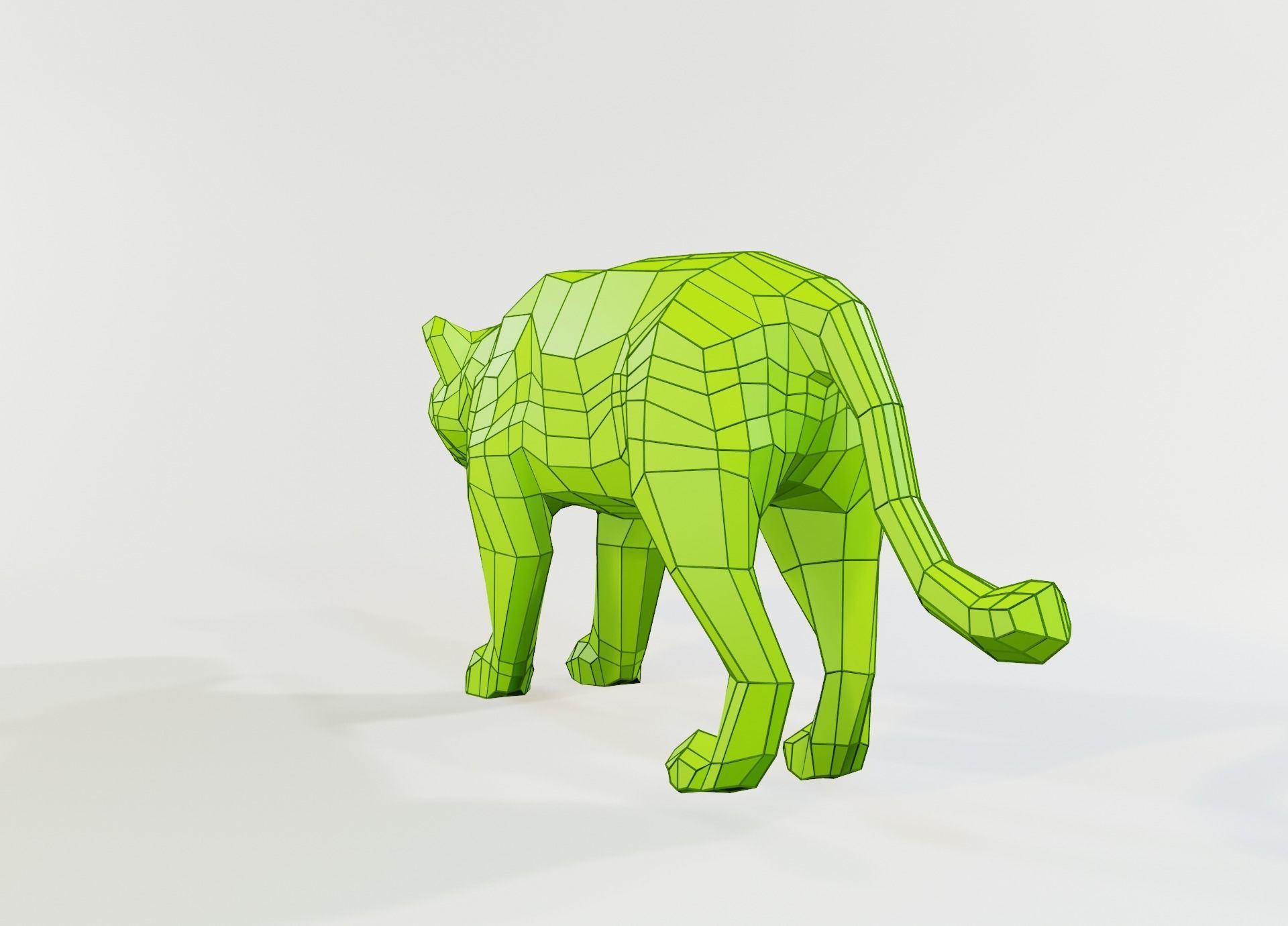Jaguar animal Low-poly 3D model_7