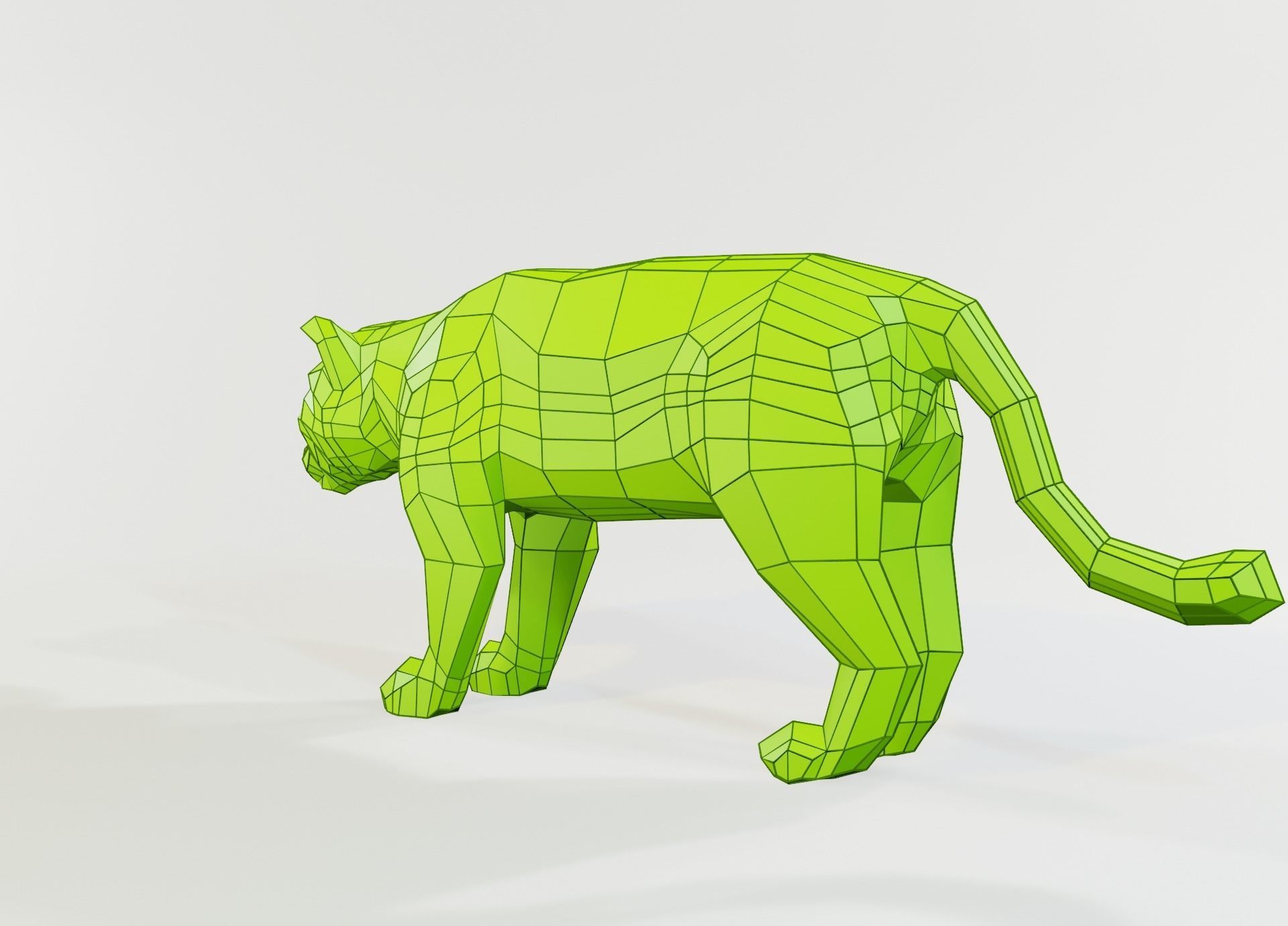 Jaguar animal Low-poly 3D model_8