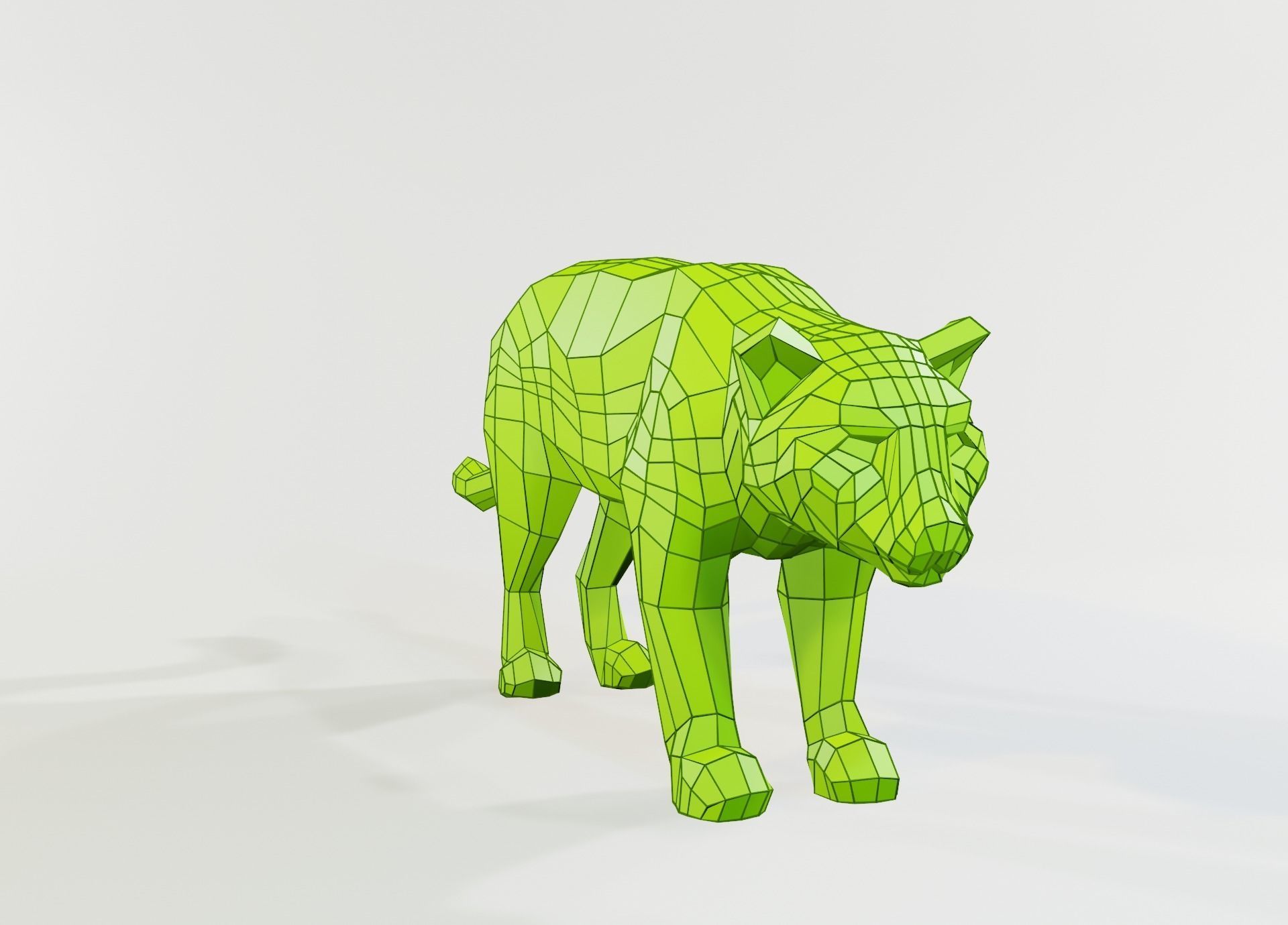 Jaguar animal Low-poly 3D model_14