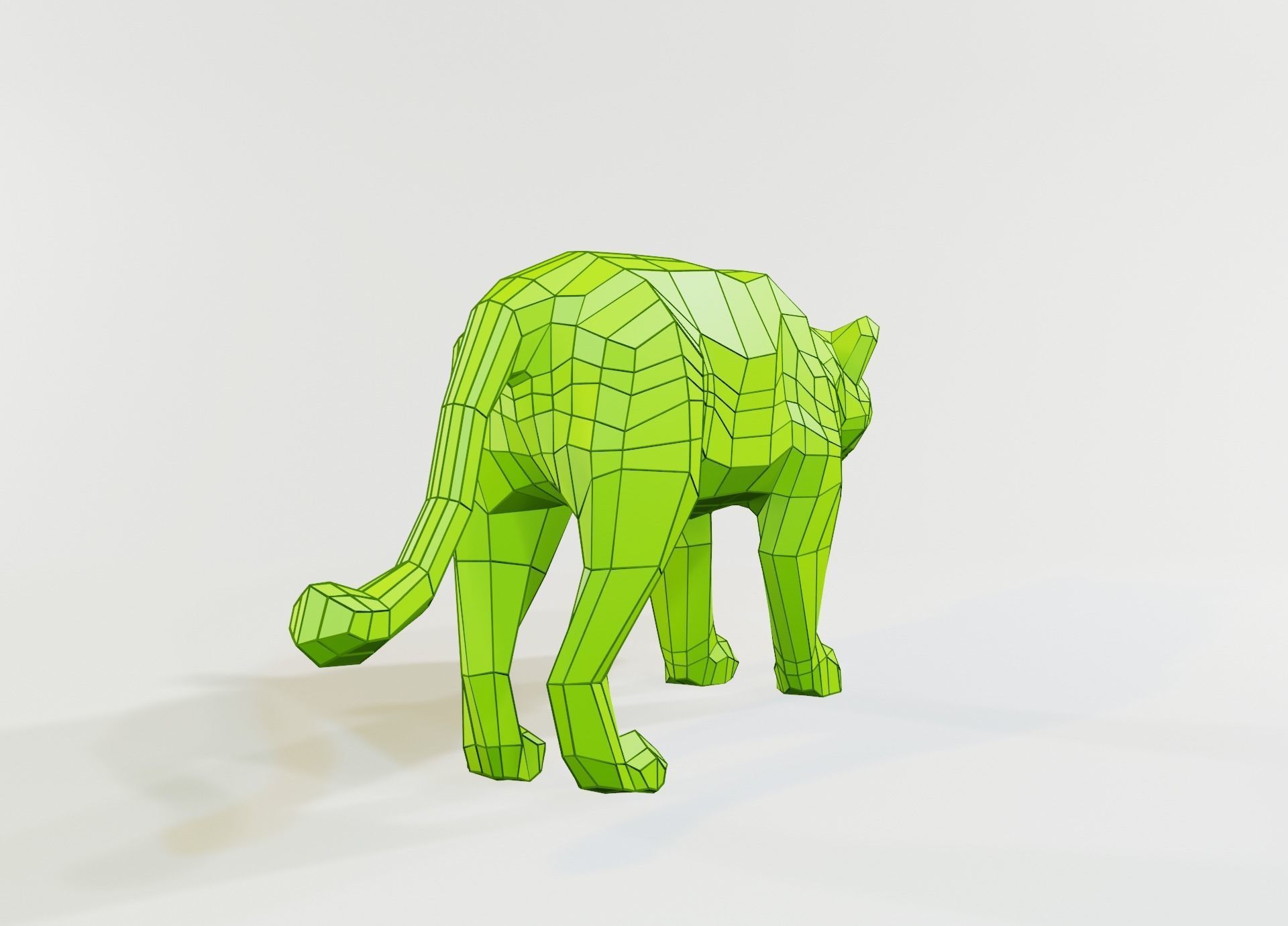 Jaguar animal Low-poly 3D model_5