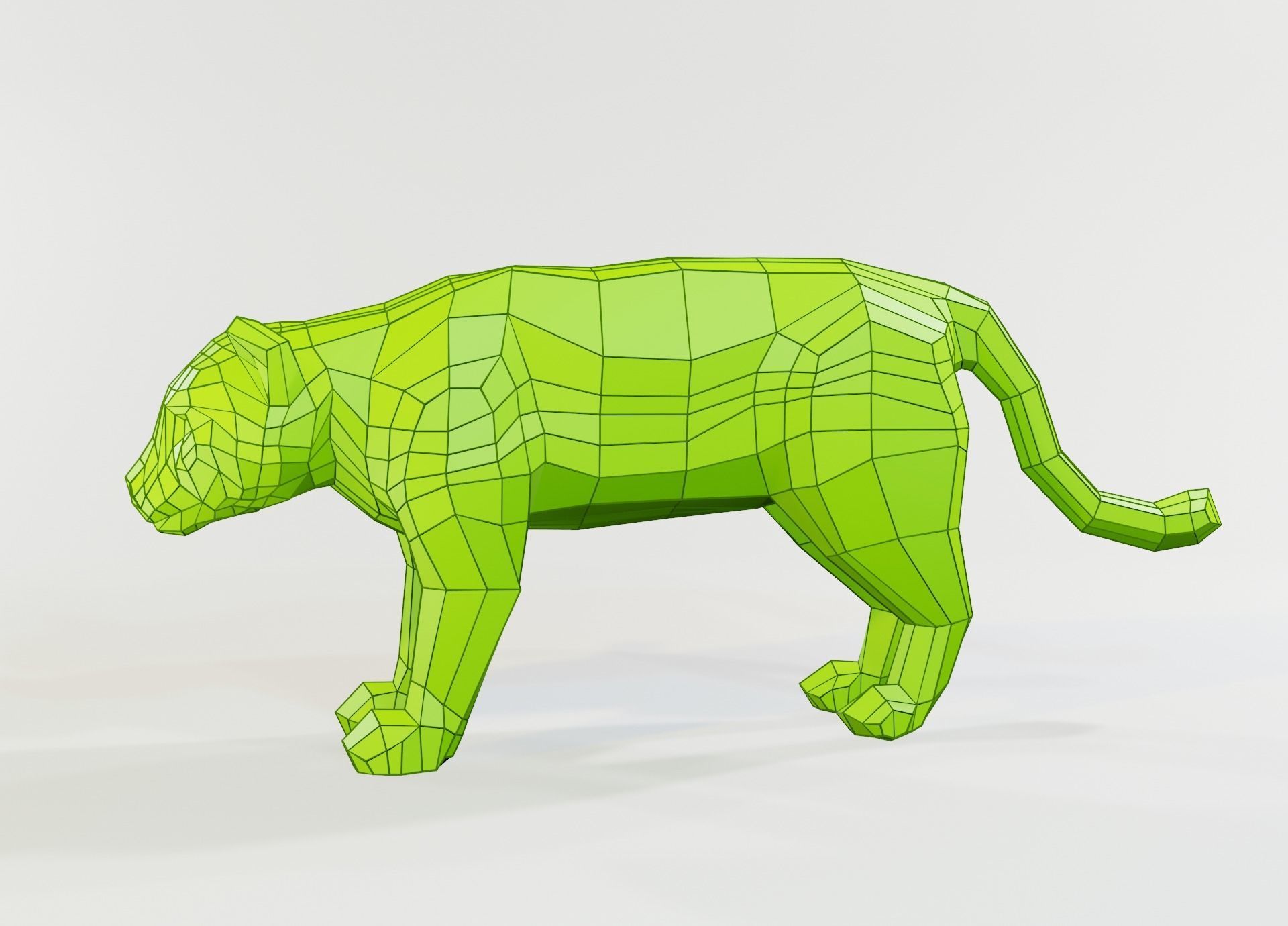 Jaguar animal Low-poly 3D model_10