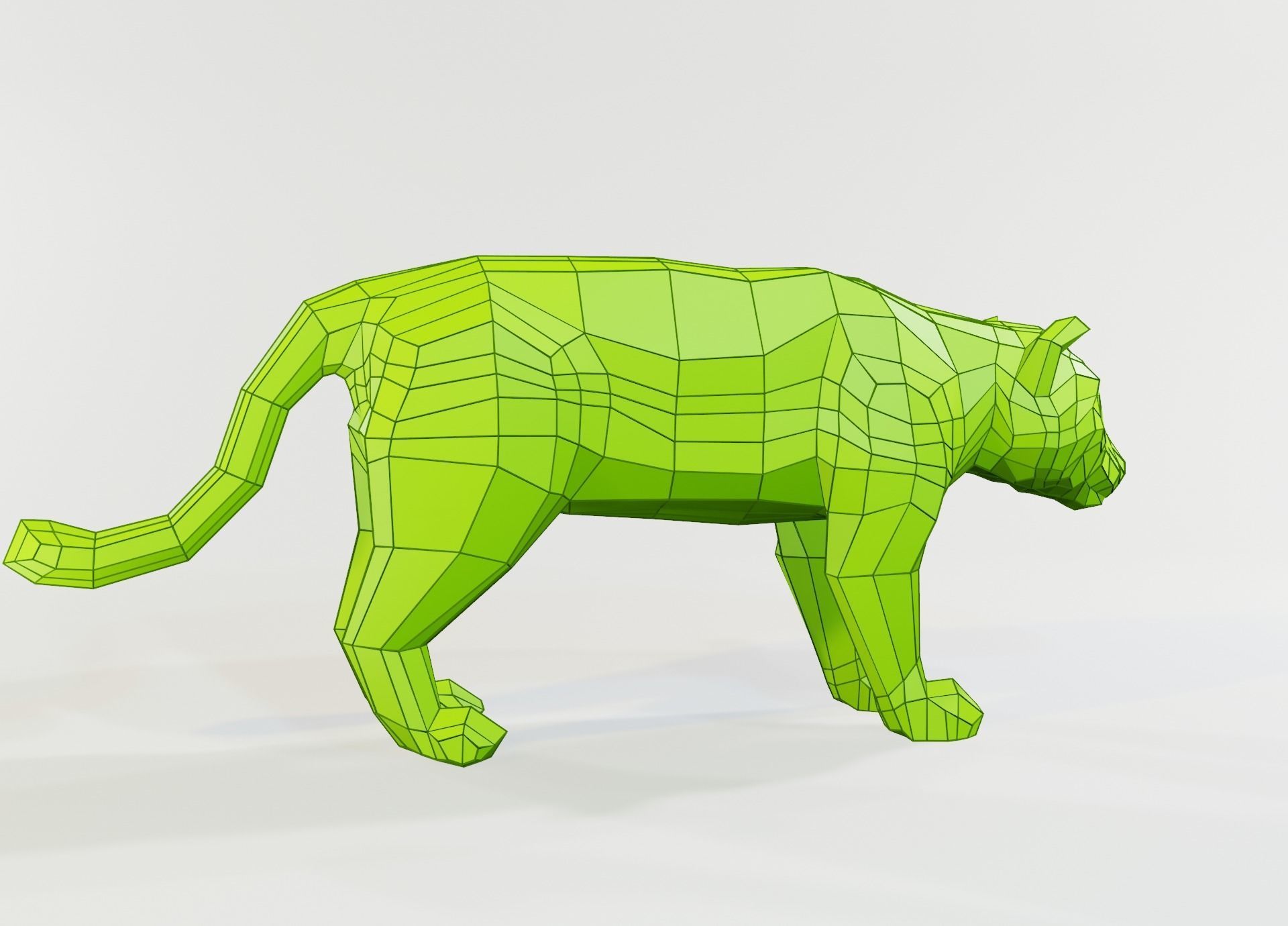 Jaguar animal Low-poly 3D model_3