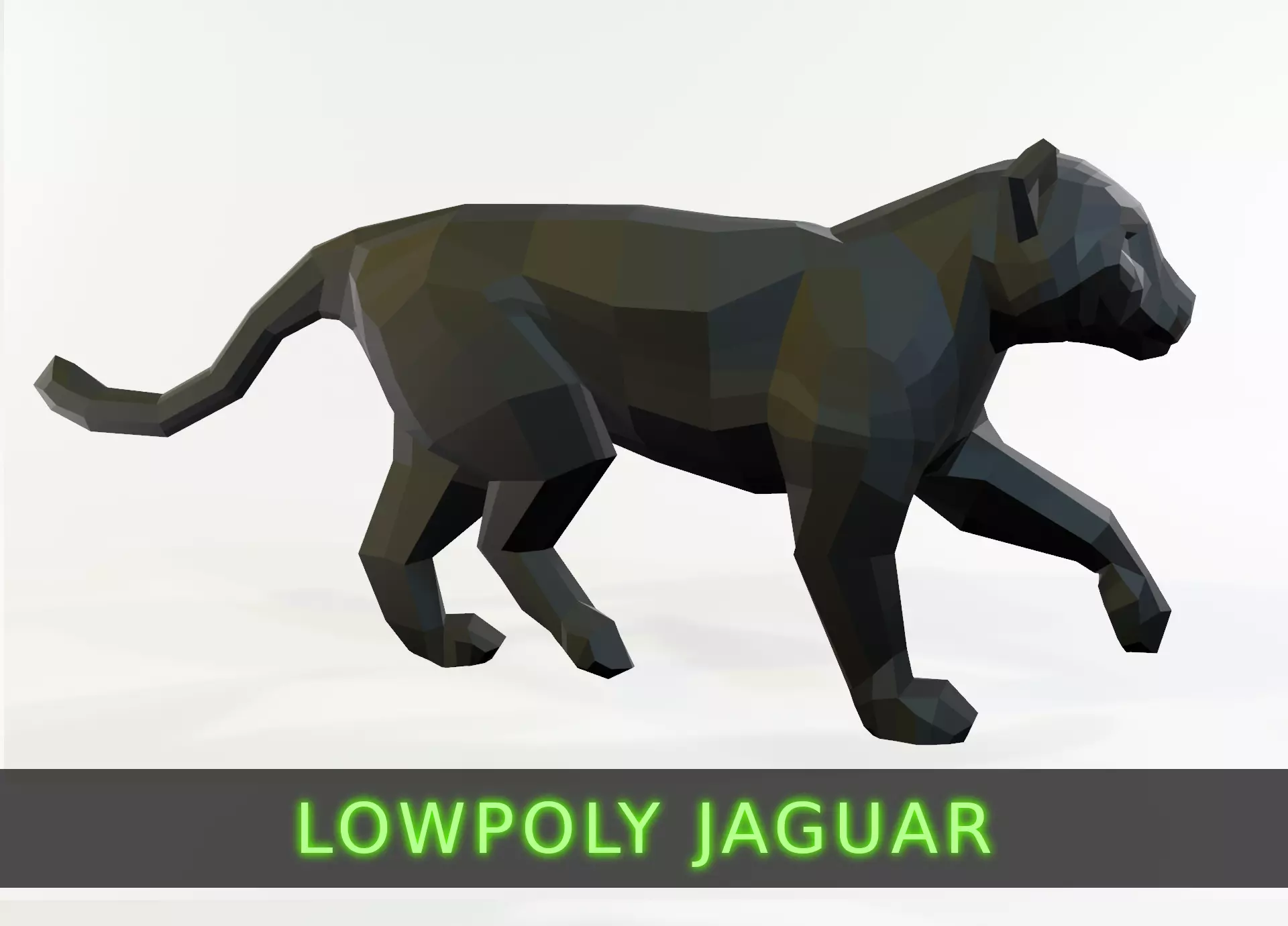 Jaguar animal Low-poly 3D model_0